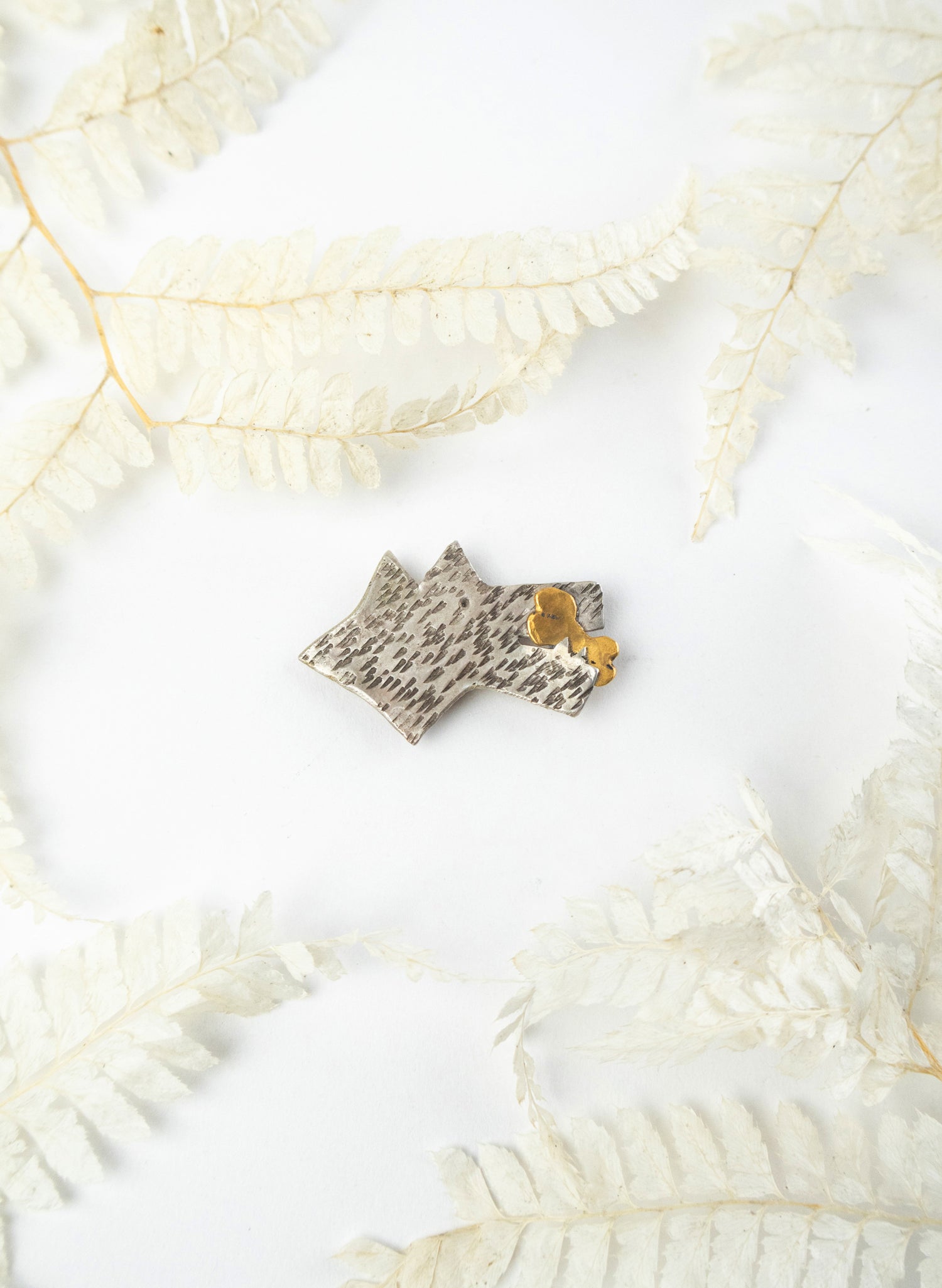Dog with Bone - 24ct Gold Brooch