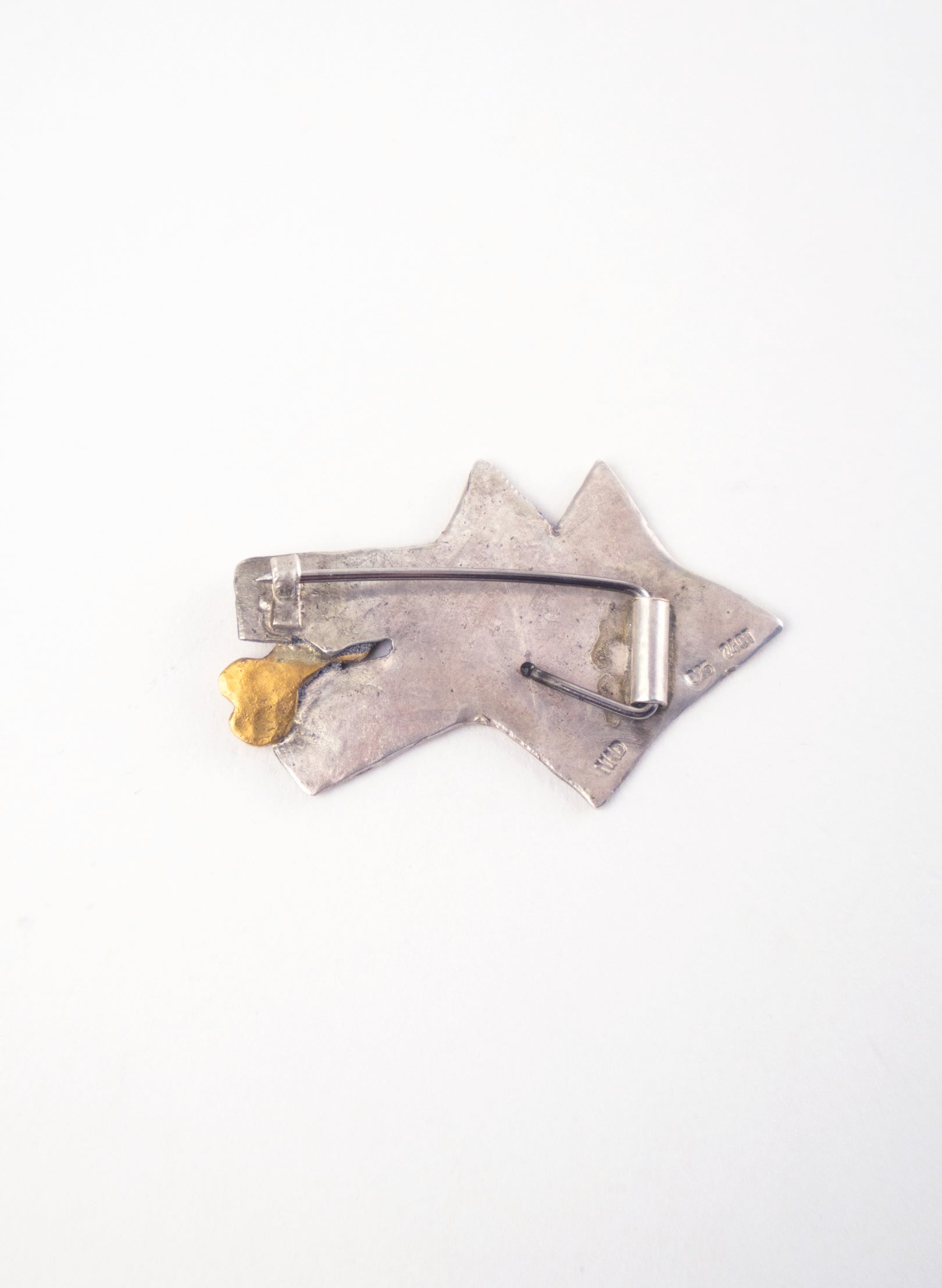 Dog with Bone - 24ct Gold Brooch