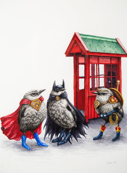 Superheroes - Framed Original