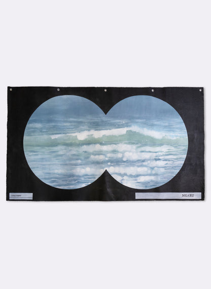 Large Heavy Flag - Ngaru Wave through Binoculars