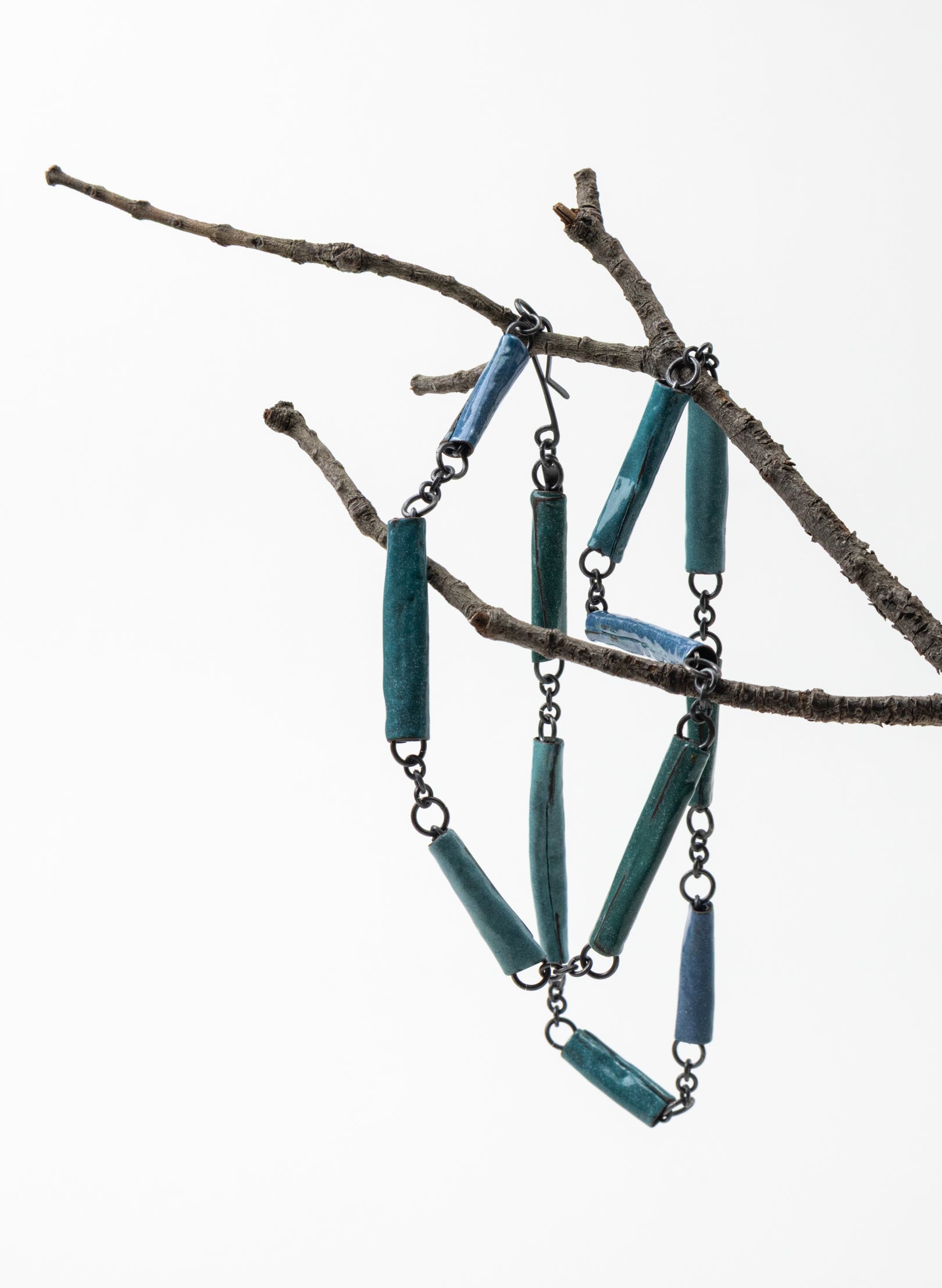 Tube Enamel Necklace