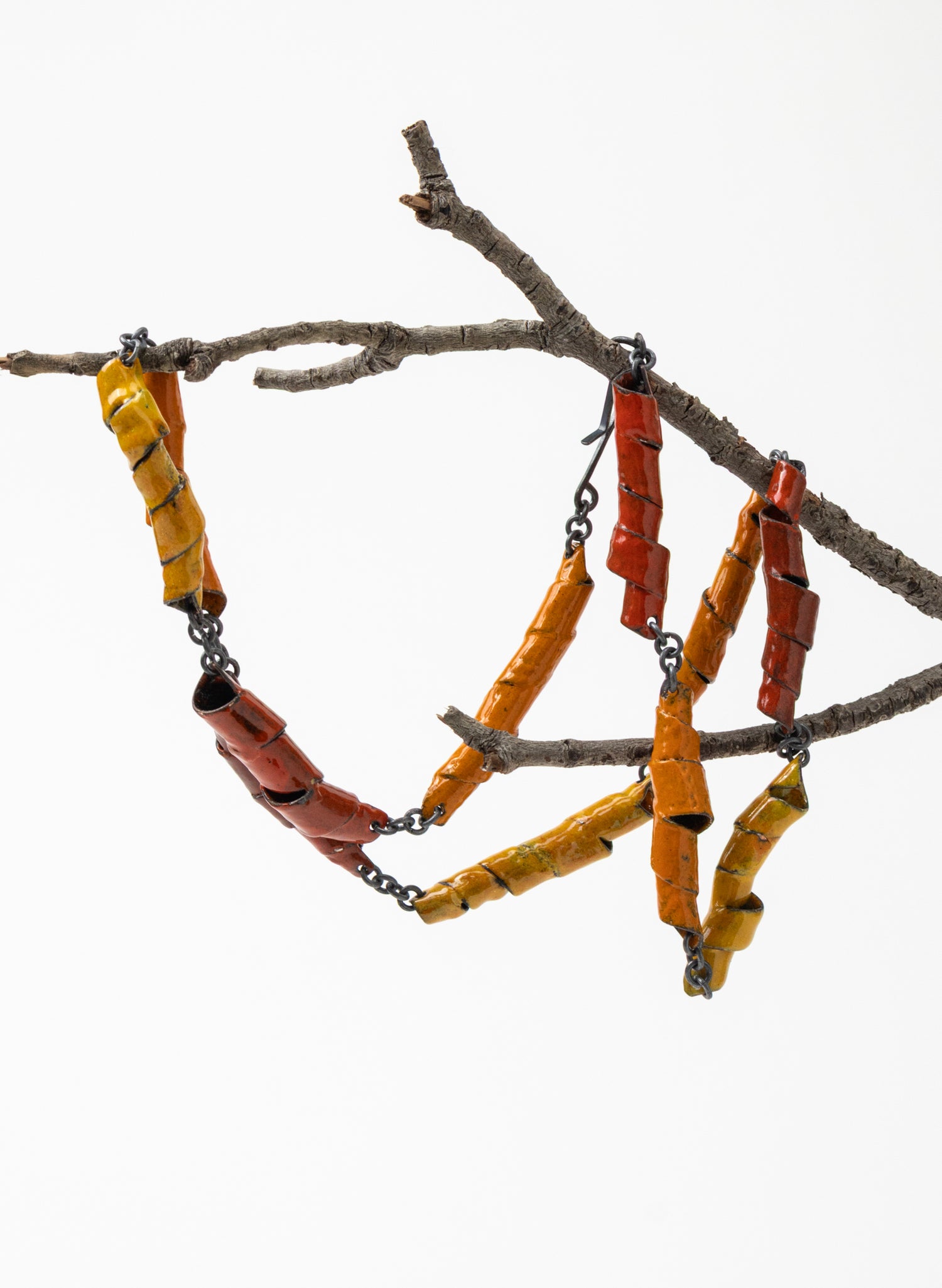 Tube Enamel Necklace