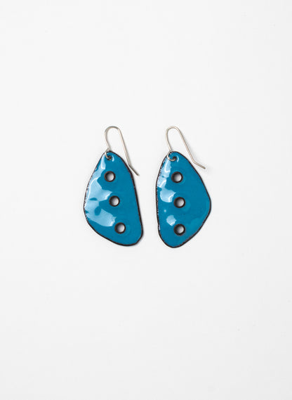 3 Hole Enamel Earrings