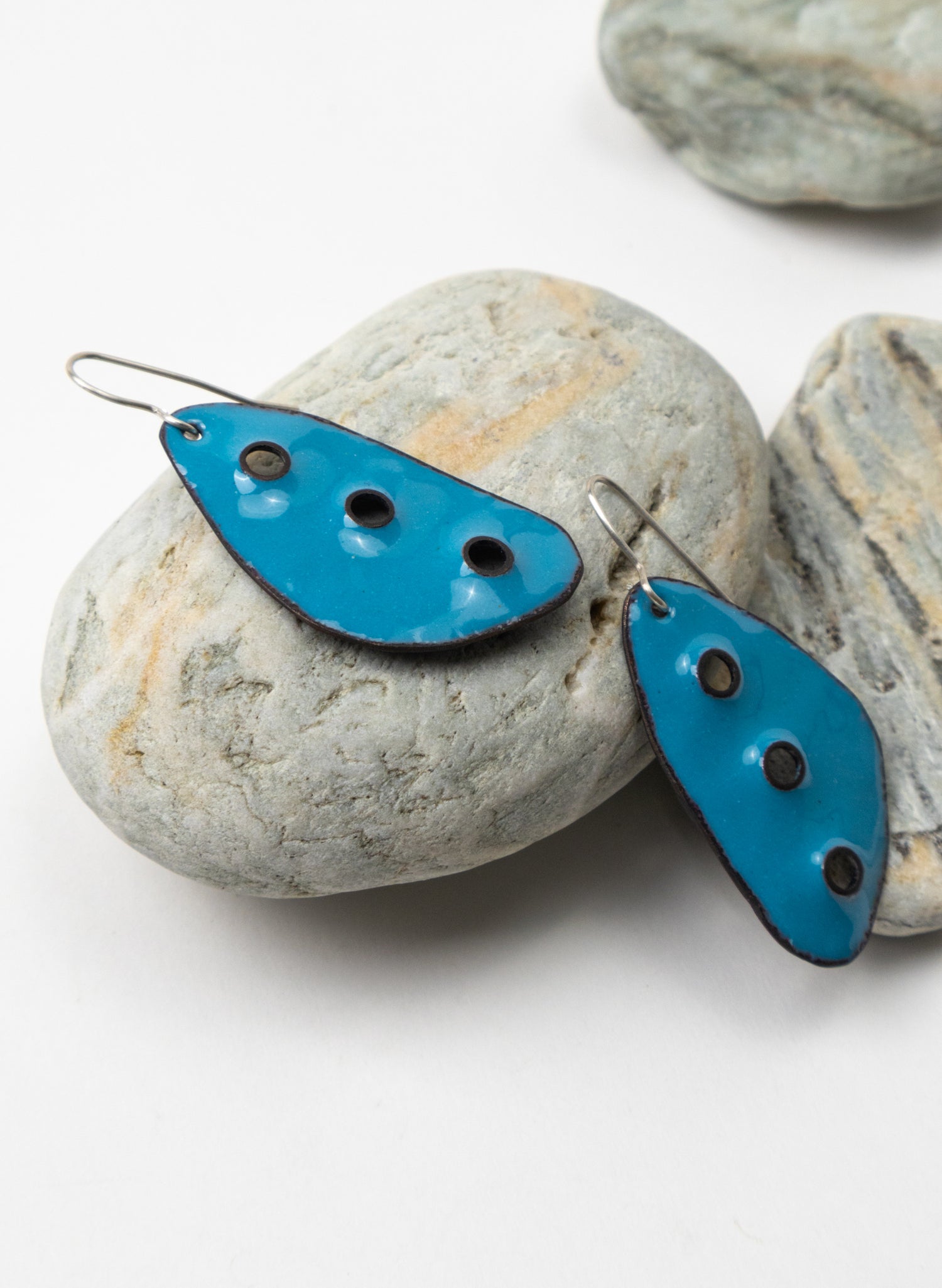 3 Hole Enamel Earrings