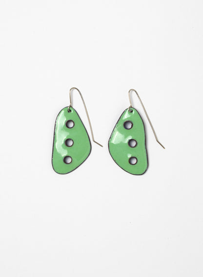 3 Hole Enamel Earrings