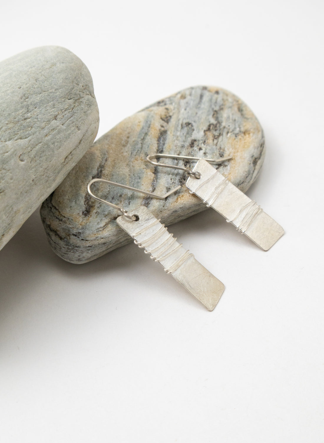 Wound Rectangle Earrings