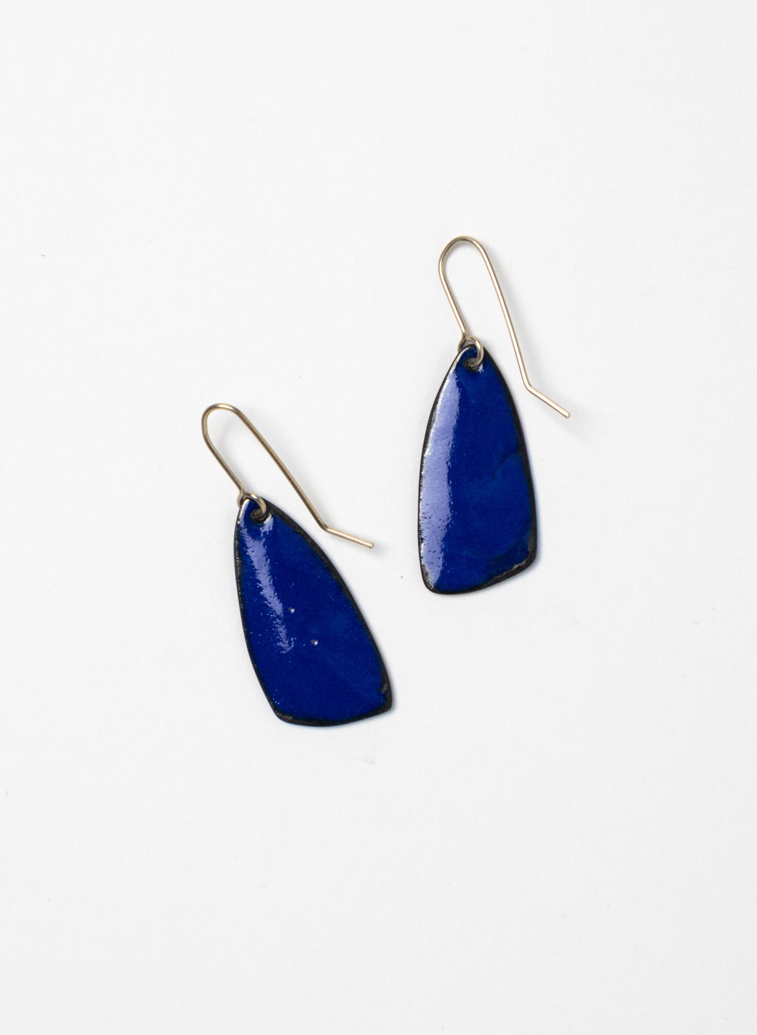 Blue Grid Enamel Earrings