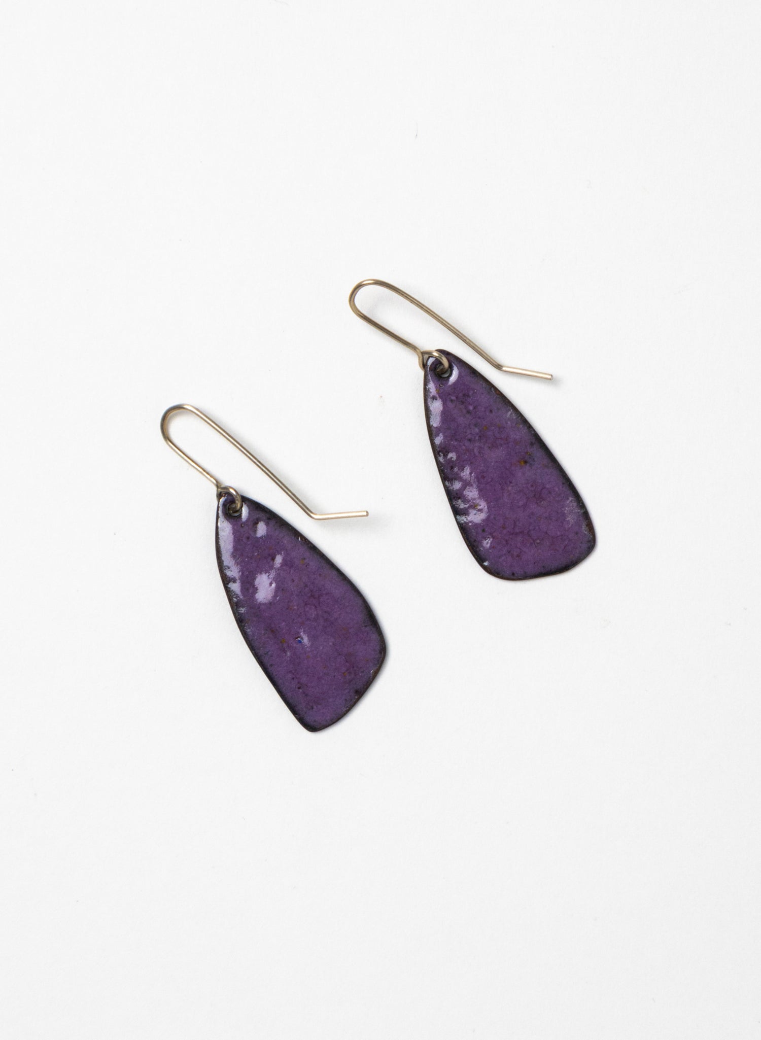 Purple Grid Enamel Earrings