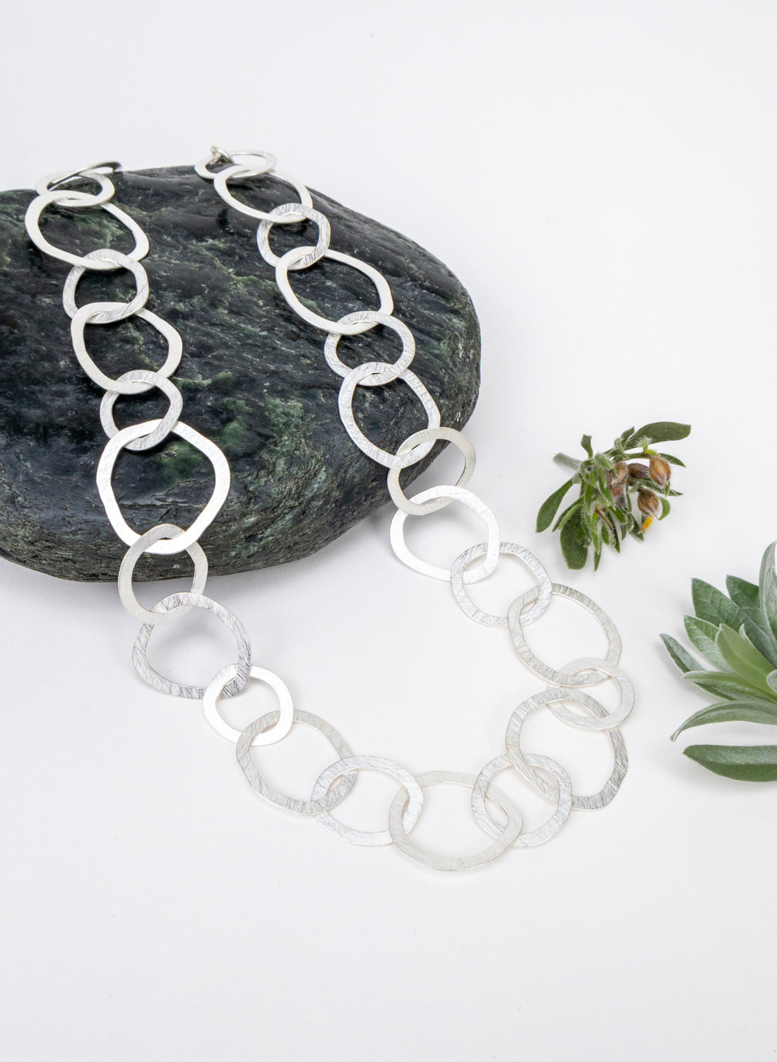 Round Link Necklace - Sterling Silver