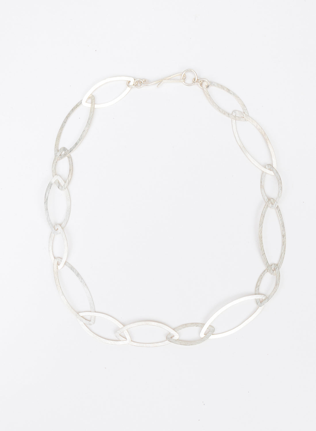 Pointed Long Link Necklace - Sterling Silver, Small