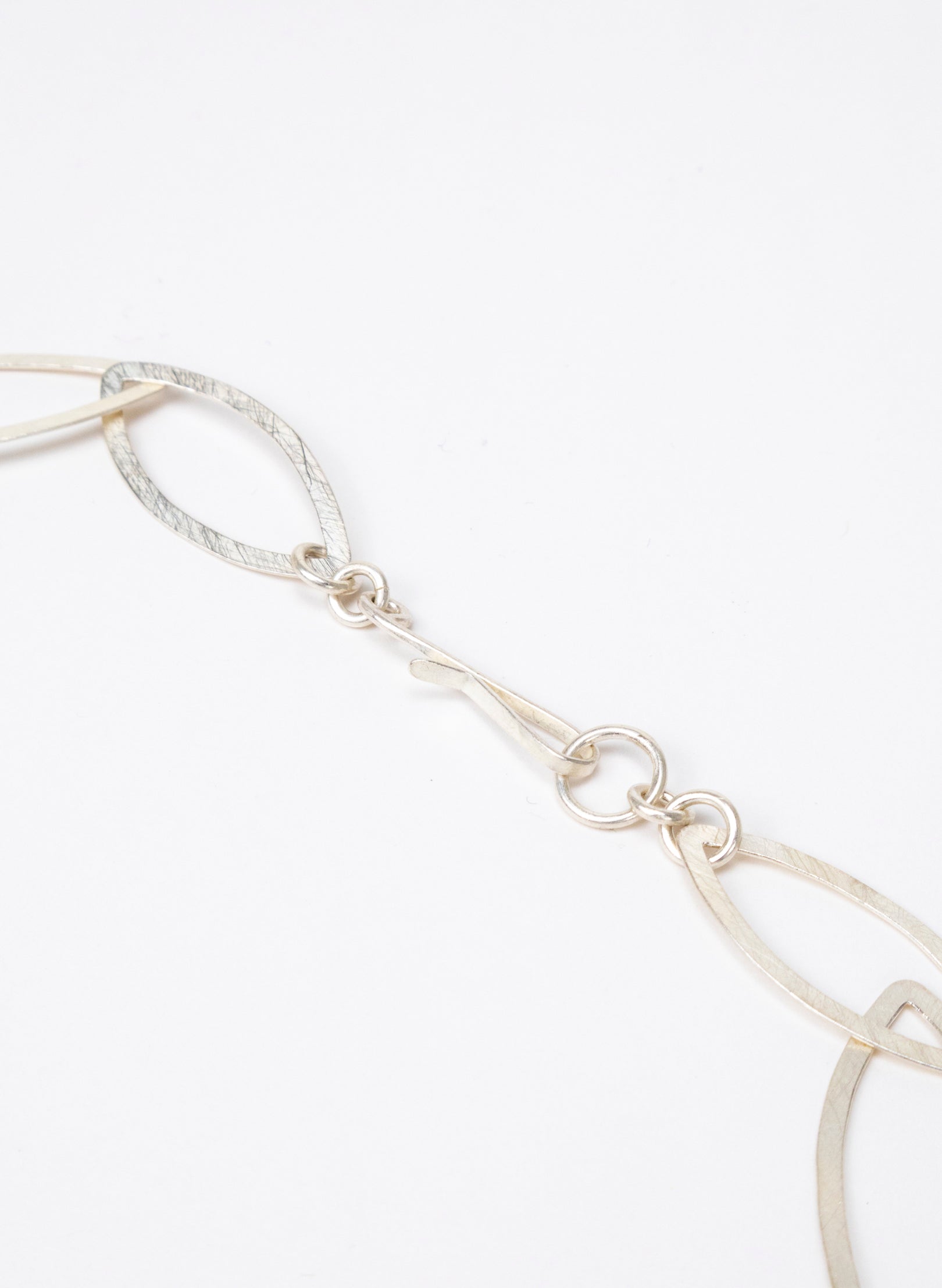 Pointed Long Link Necklace - Sterling Silver, Small