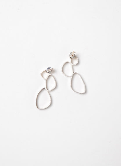 Hollow 3 Pebble Earrings