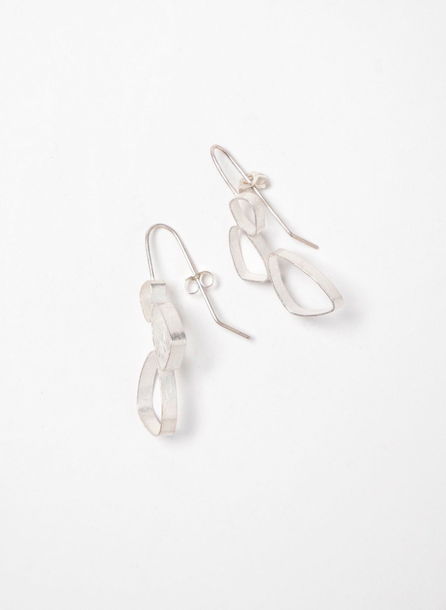 Hollow 3 Pebble Earrings