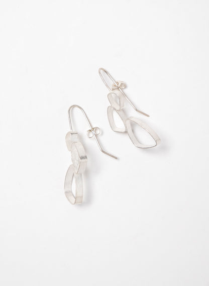 Hollow 3 Pebble Earrings