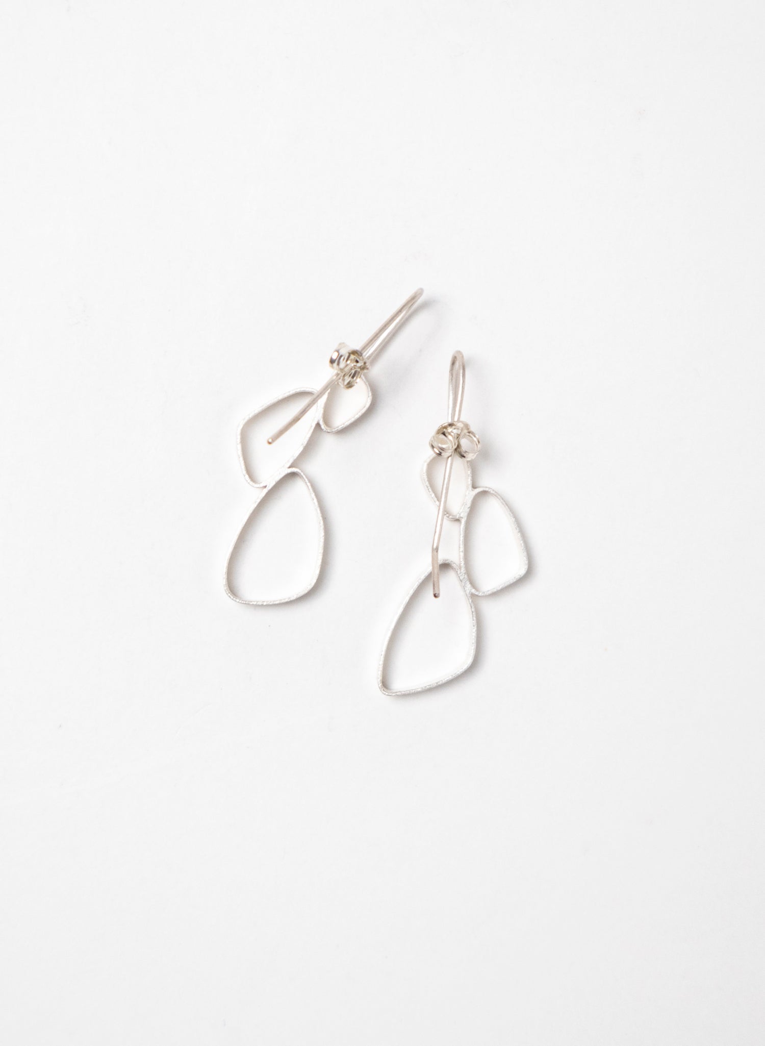 Hollow 3 Pebble Earrings