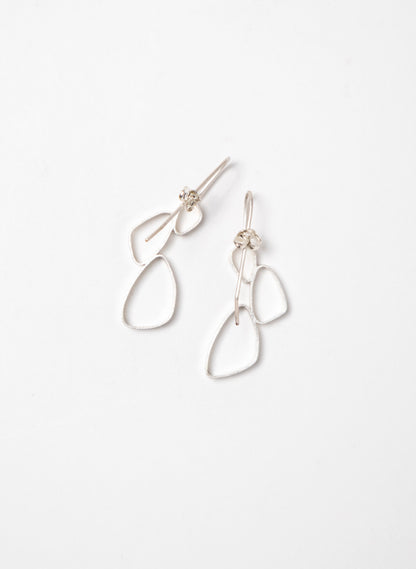 Hollow 3 Pebble Earrings