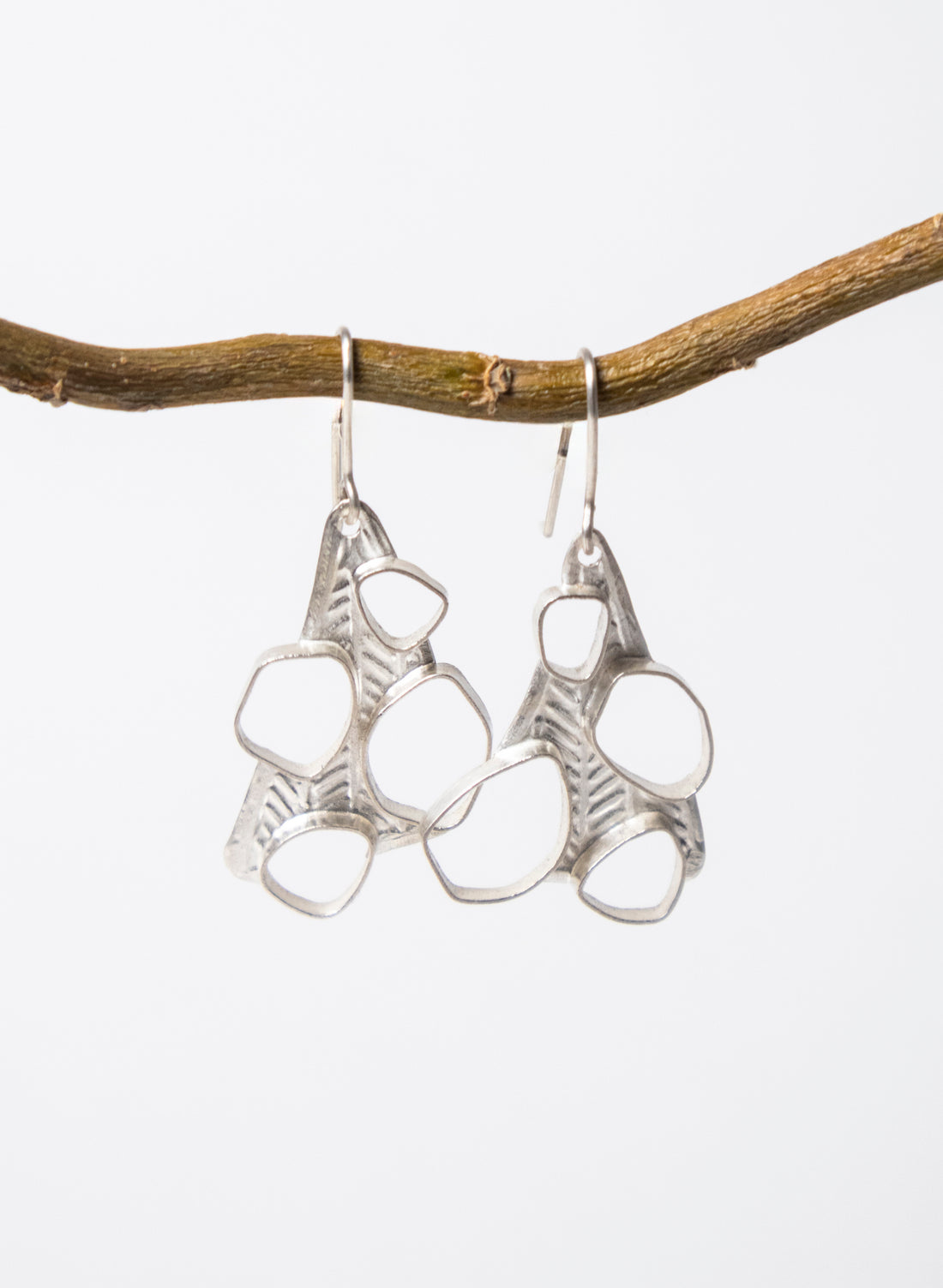 Hollow 4 Pebble Earrings