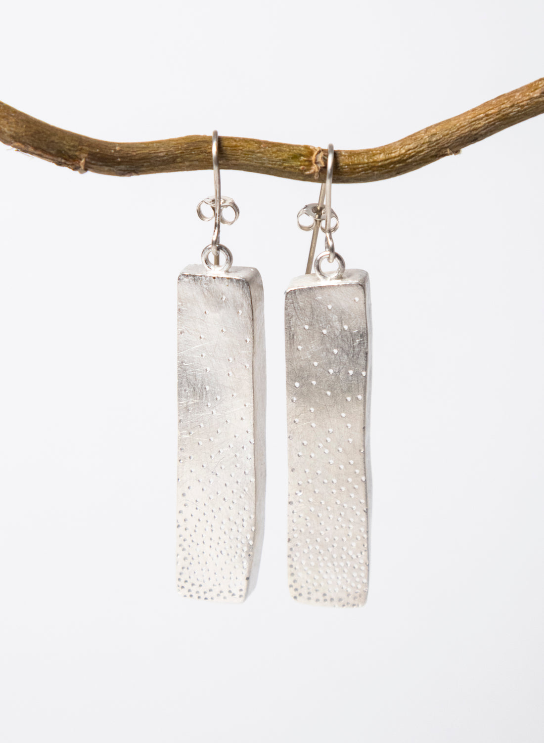 Tiny Hole Rectangle Earrings