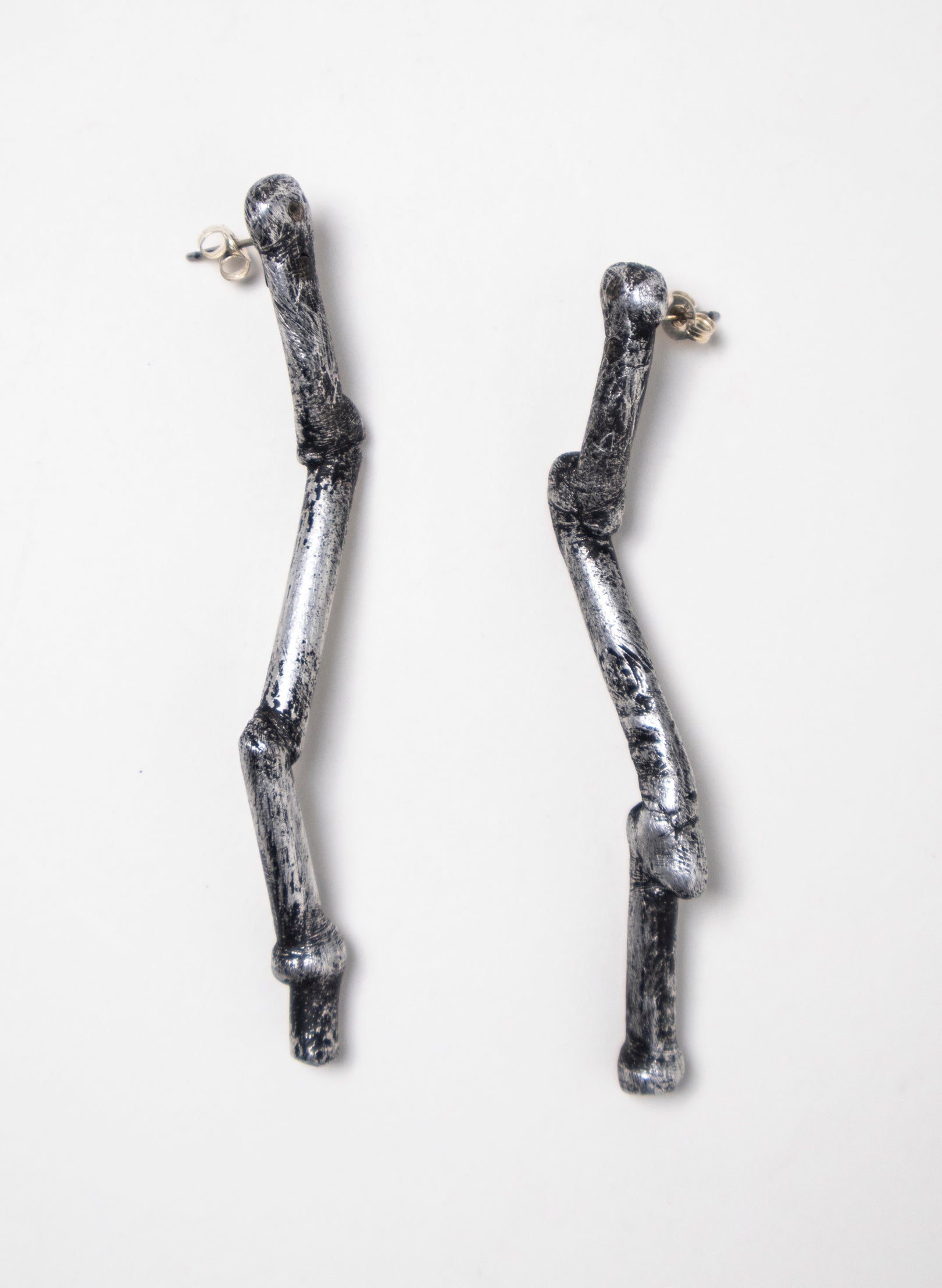 Long Crooked Rod Earrings