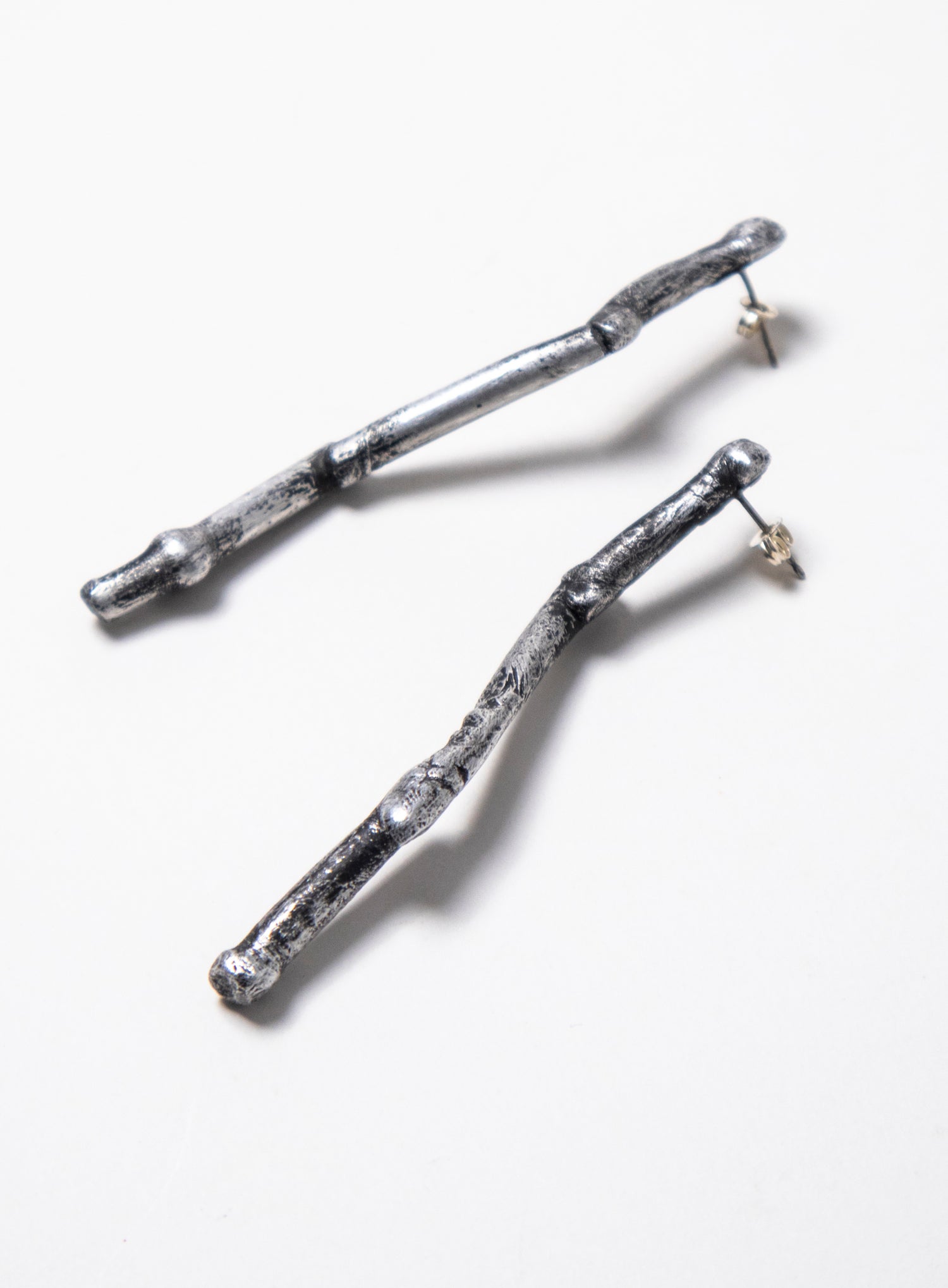 Long Crooked Rod Earrings
