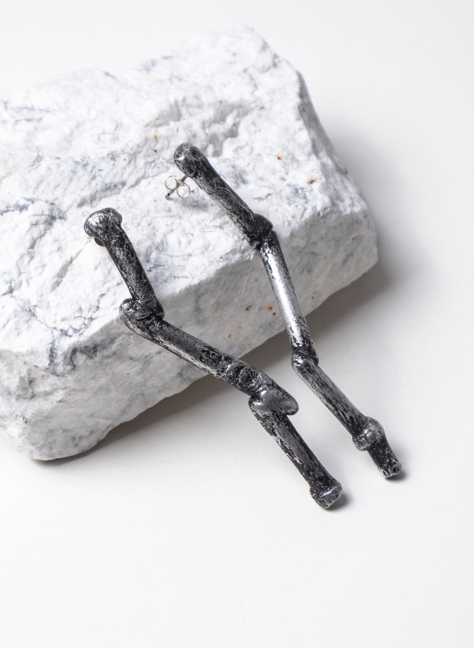 Long Crooked Rod Earrings