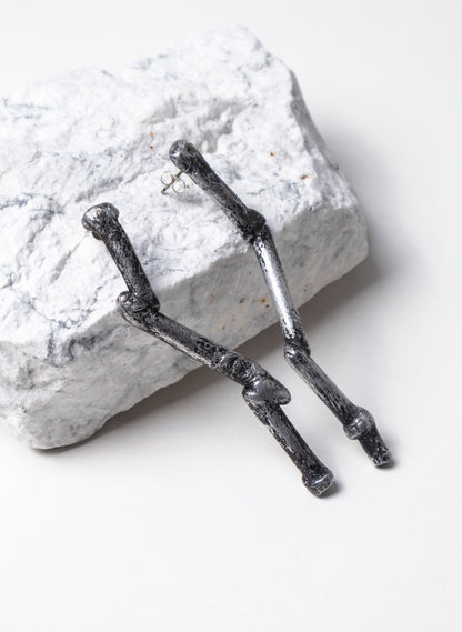 Long Crooked Rod Earrings