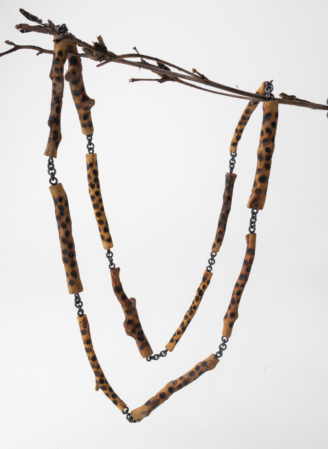 Twig Poker Dots Long Necklace