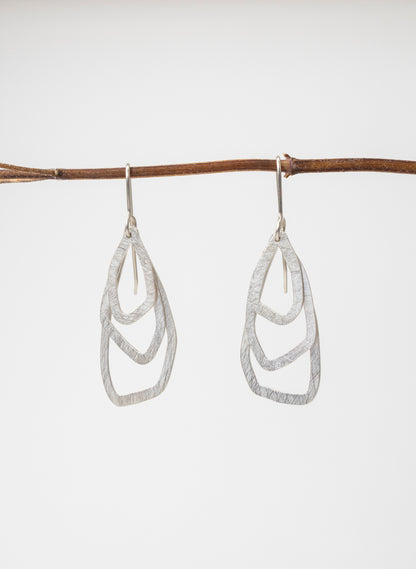 Asymmetric Swinging Pebble Earrings