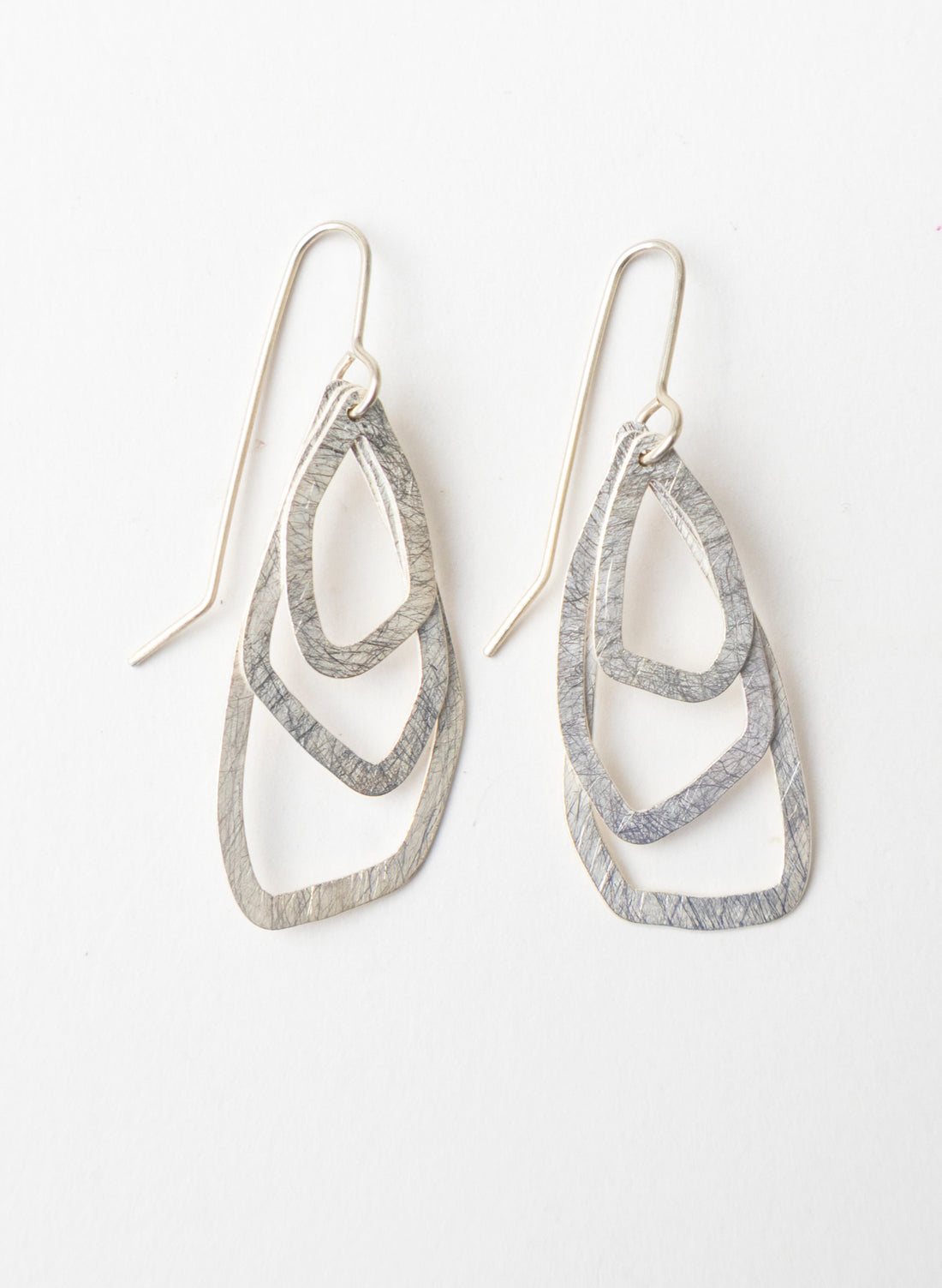 Asymmetric Swinging Pebble Earrings
