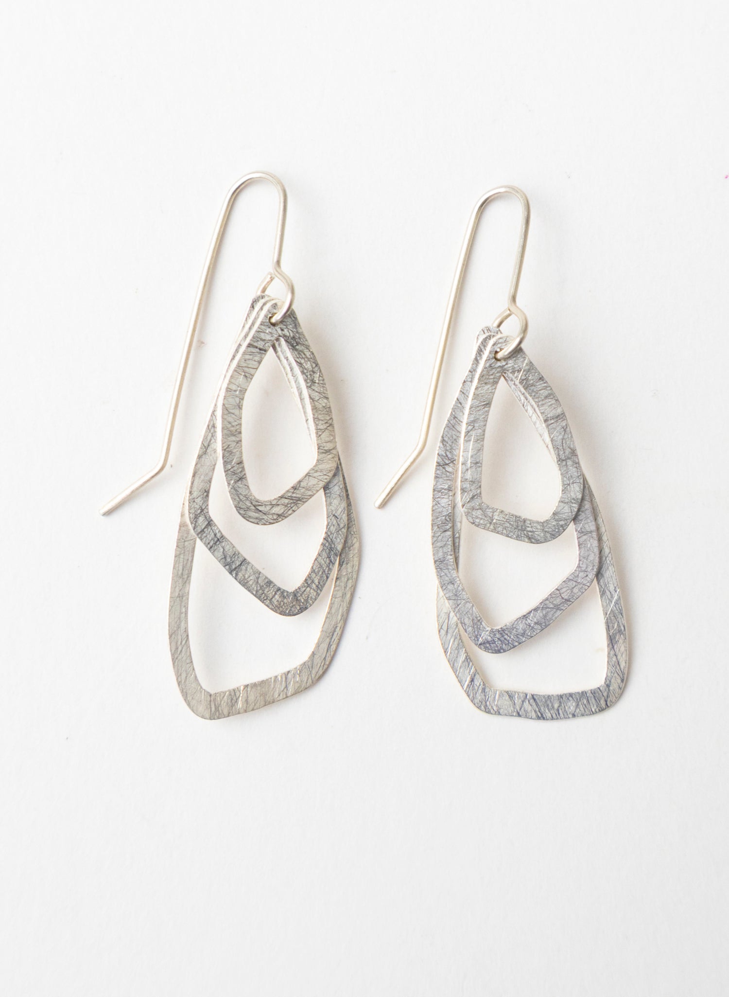 Asymmetric Swinging Pebble Earrings