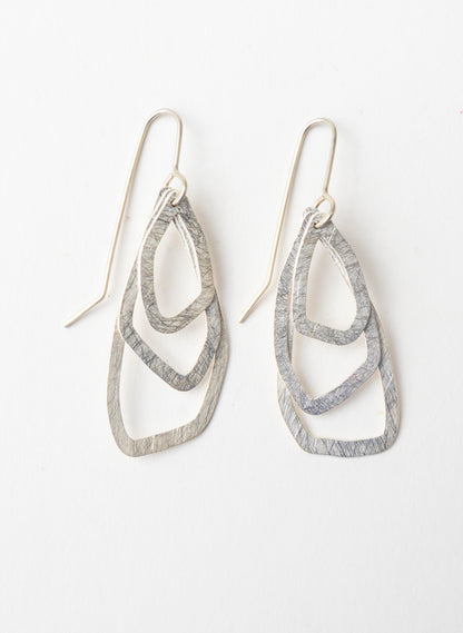 Asymmetric Swinging Pebble Earrings