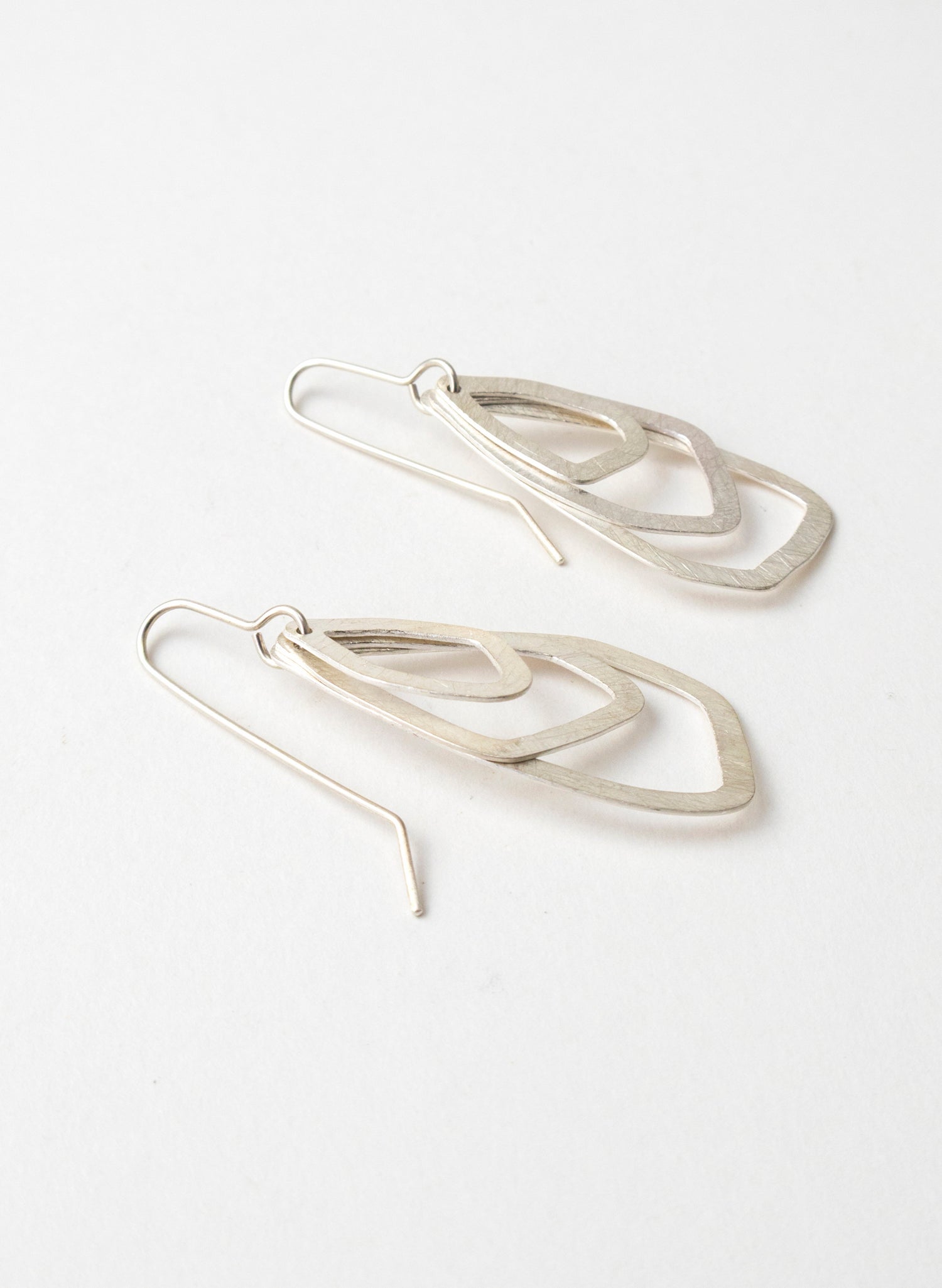 Asymmetric Swinging Pebble Earrings