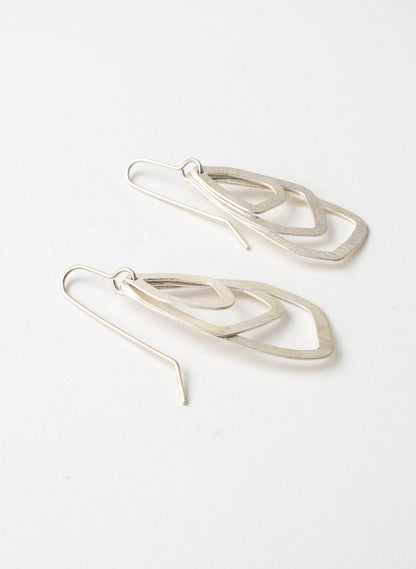 Asymmetric Swinging Pebble Earrings