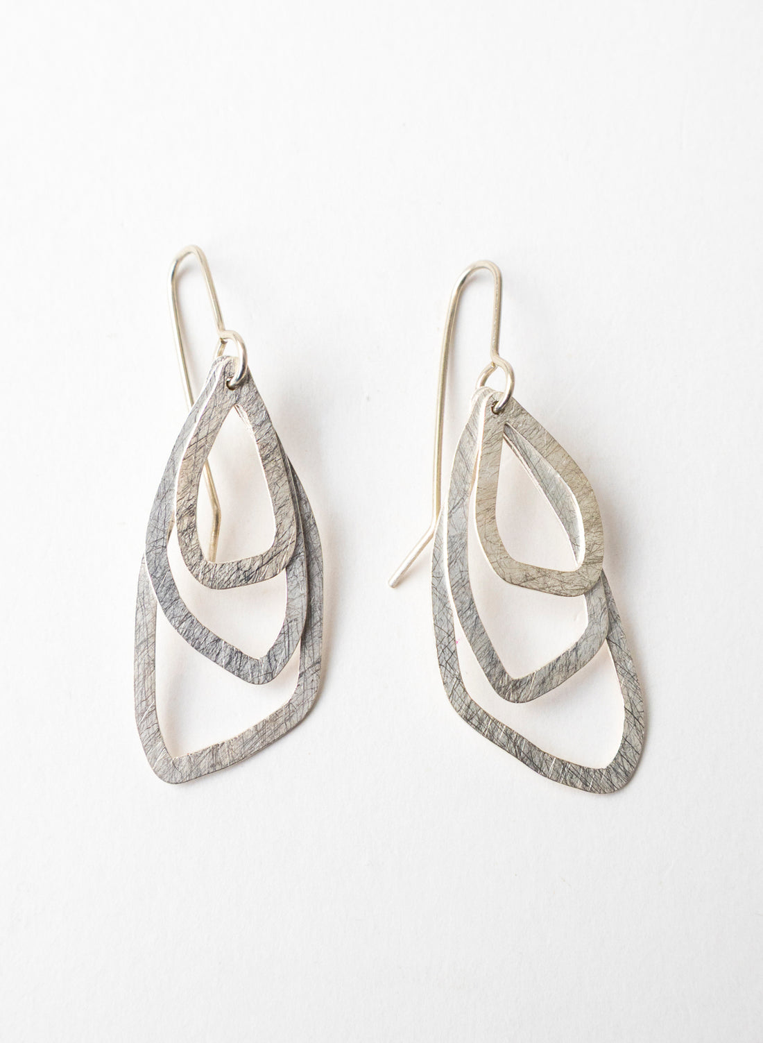 Asymmetric Swinging Pebble Earrings