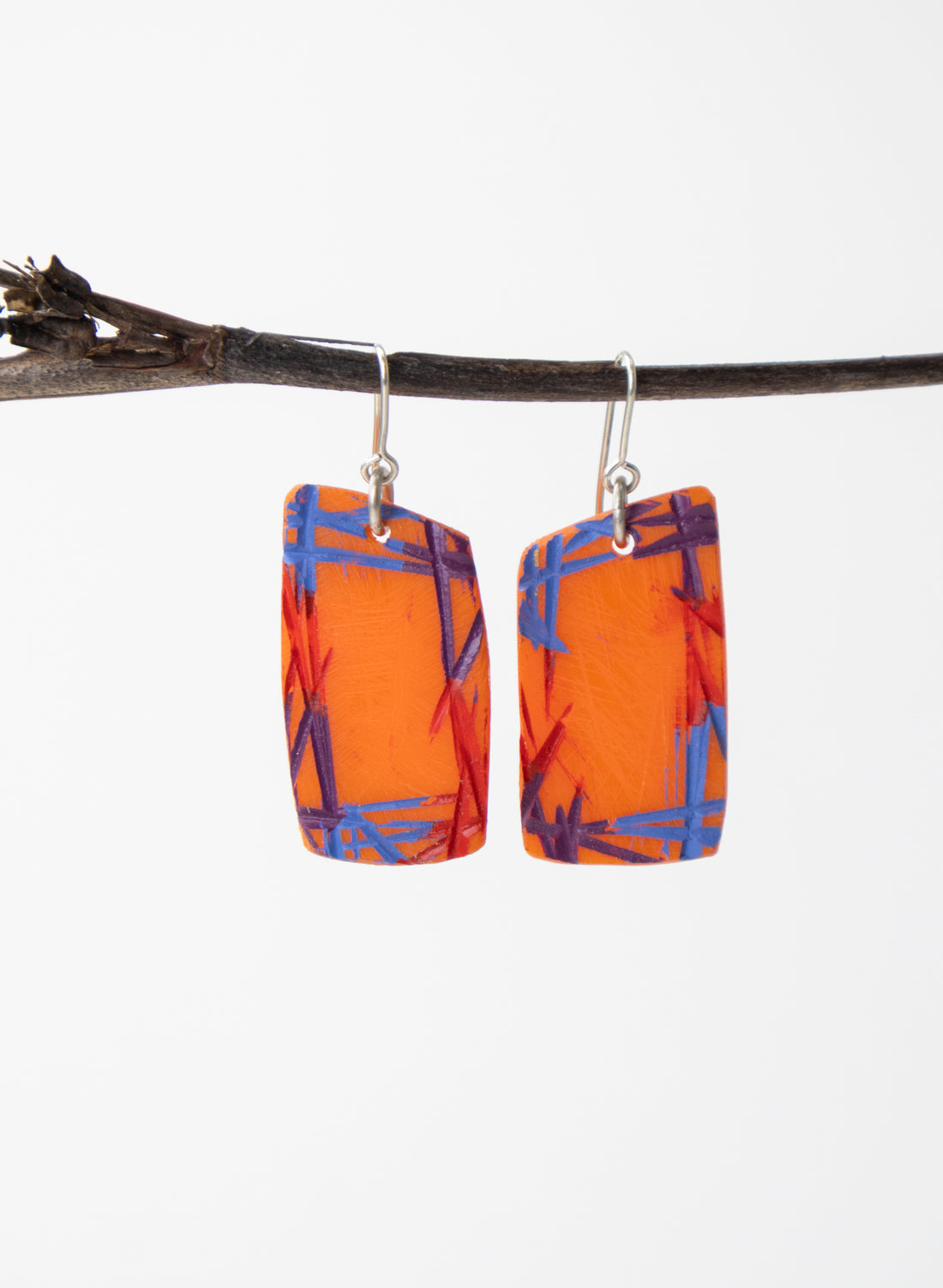 Perspex Painted Frame Earrings