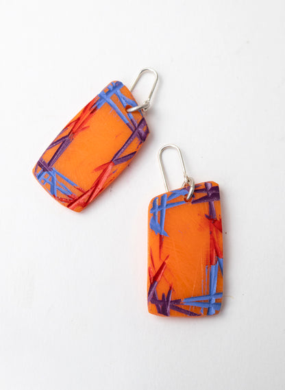 Perspex Painted Frame Earrings