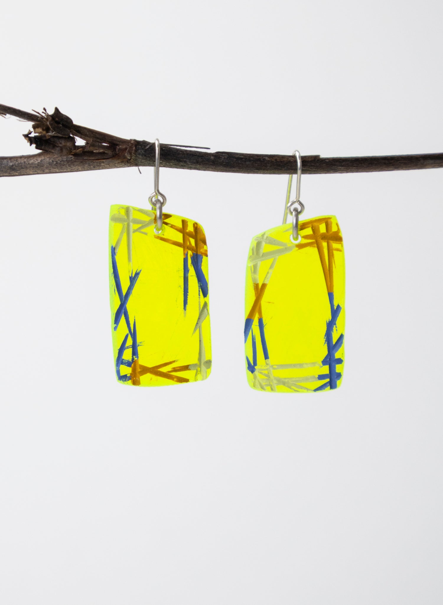 Perspex Painted Frame Earrings