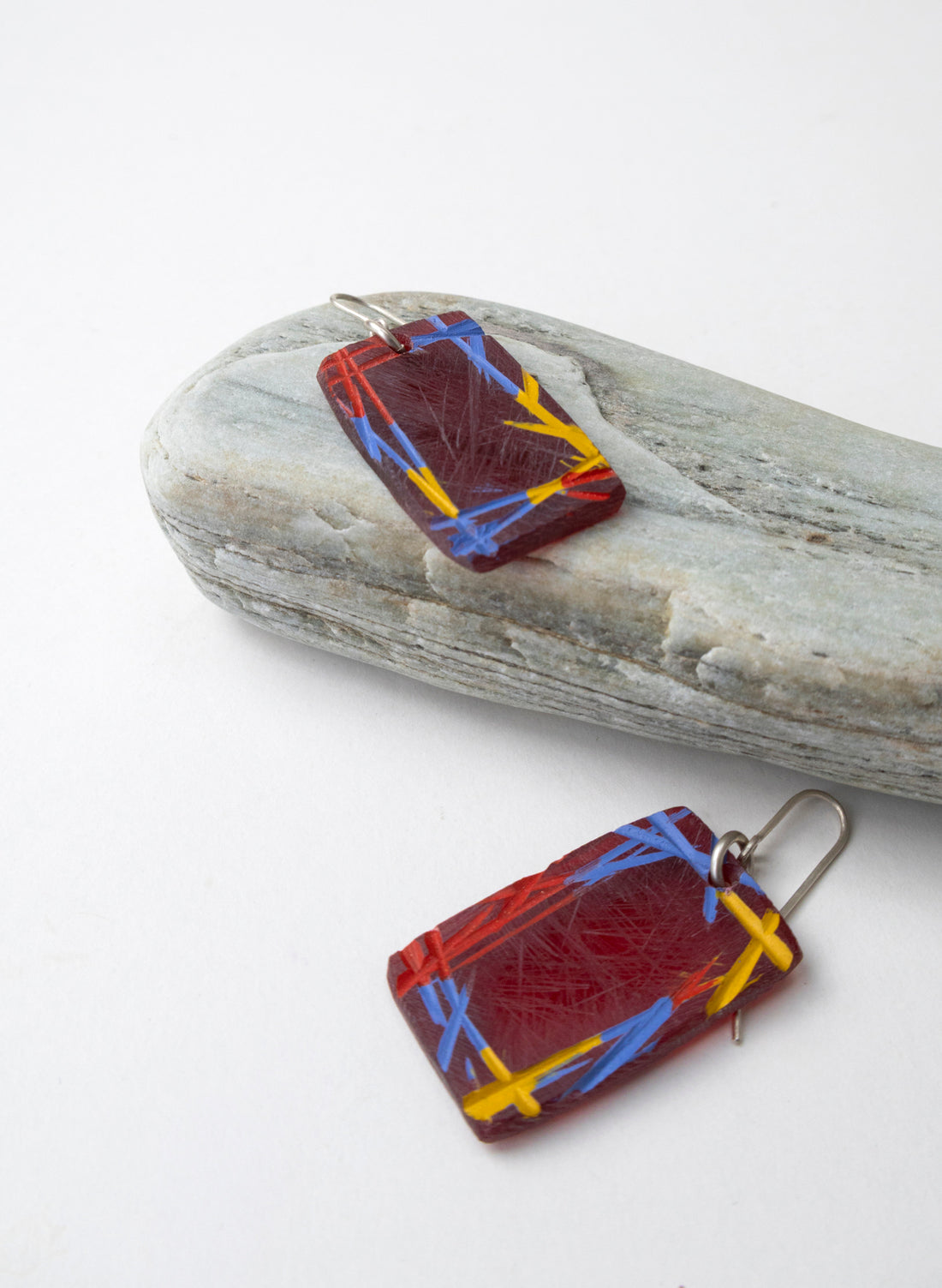 Perspex Painted Frame Earrings