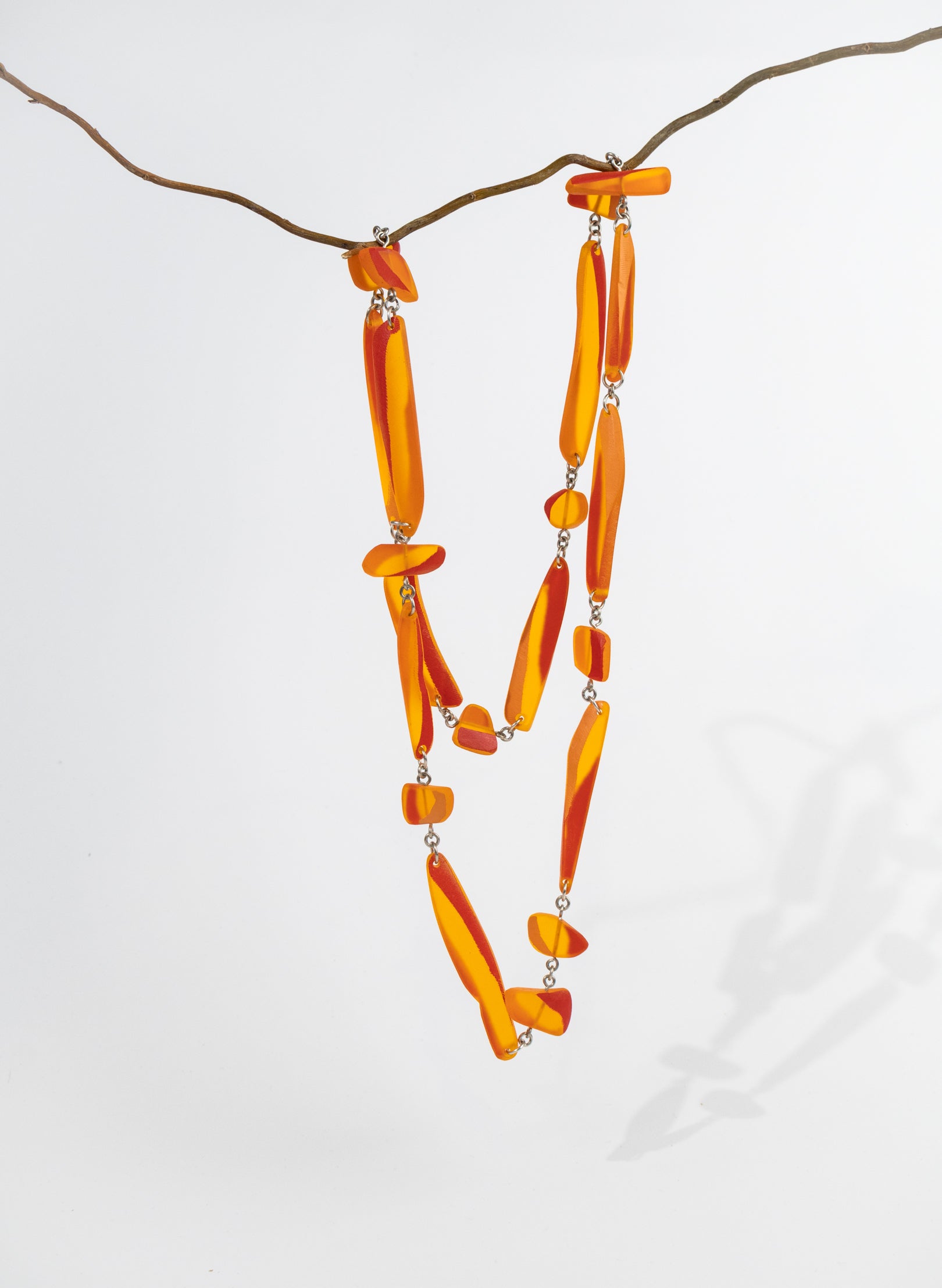 Painted Tangerine Perspex Necklace