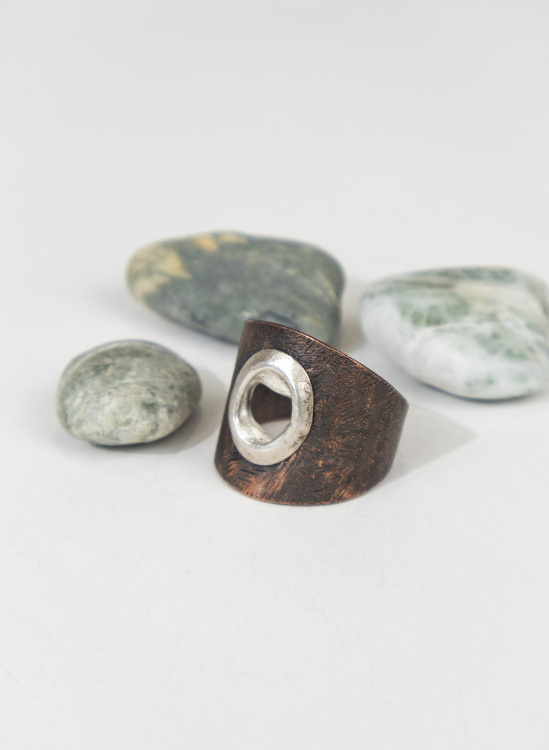 Copper/Silver Rivet Ring - Large