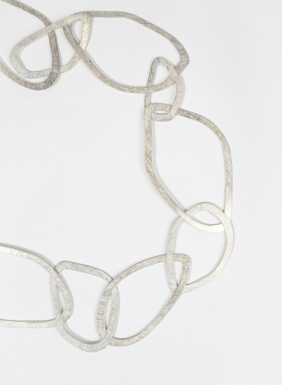 Large Silver Stone Necklace