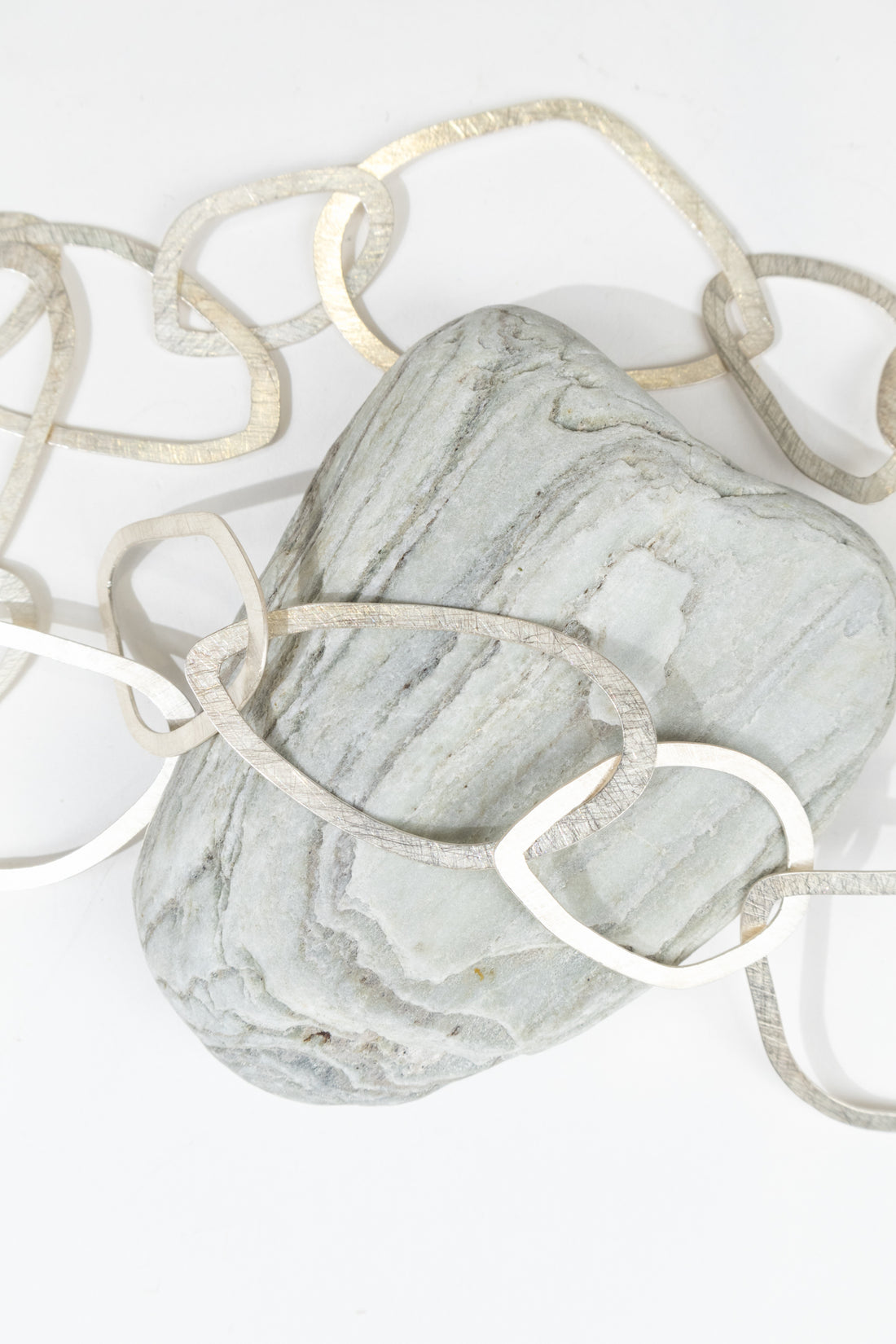 Large Silver Stone Necklace