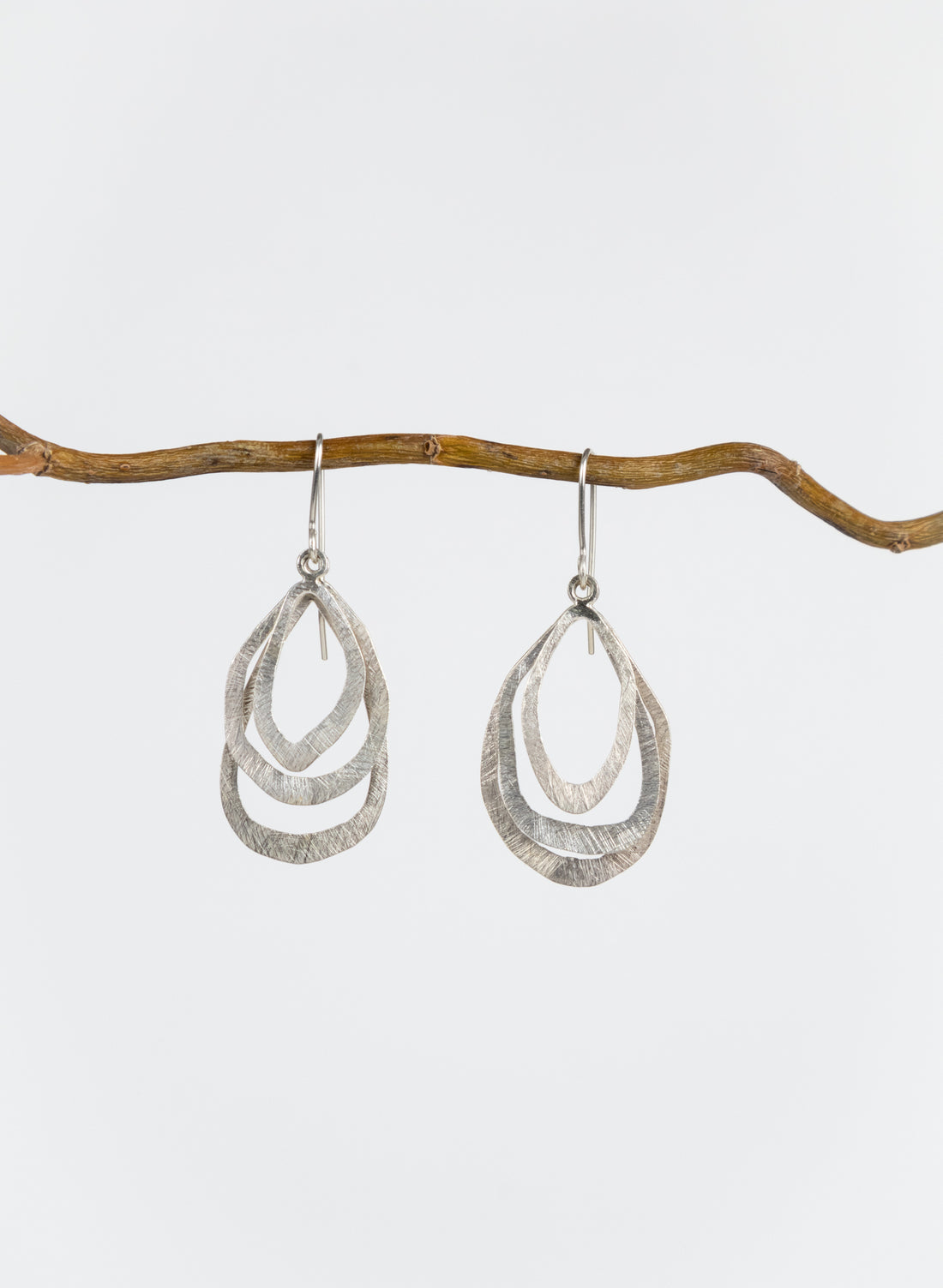 Swinging Pebble Earring - Sterling Silver
