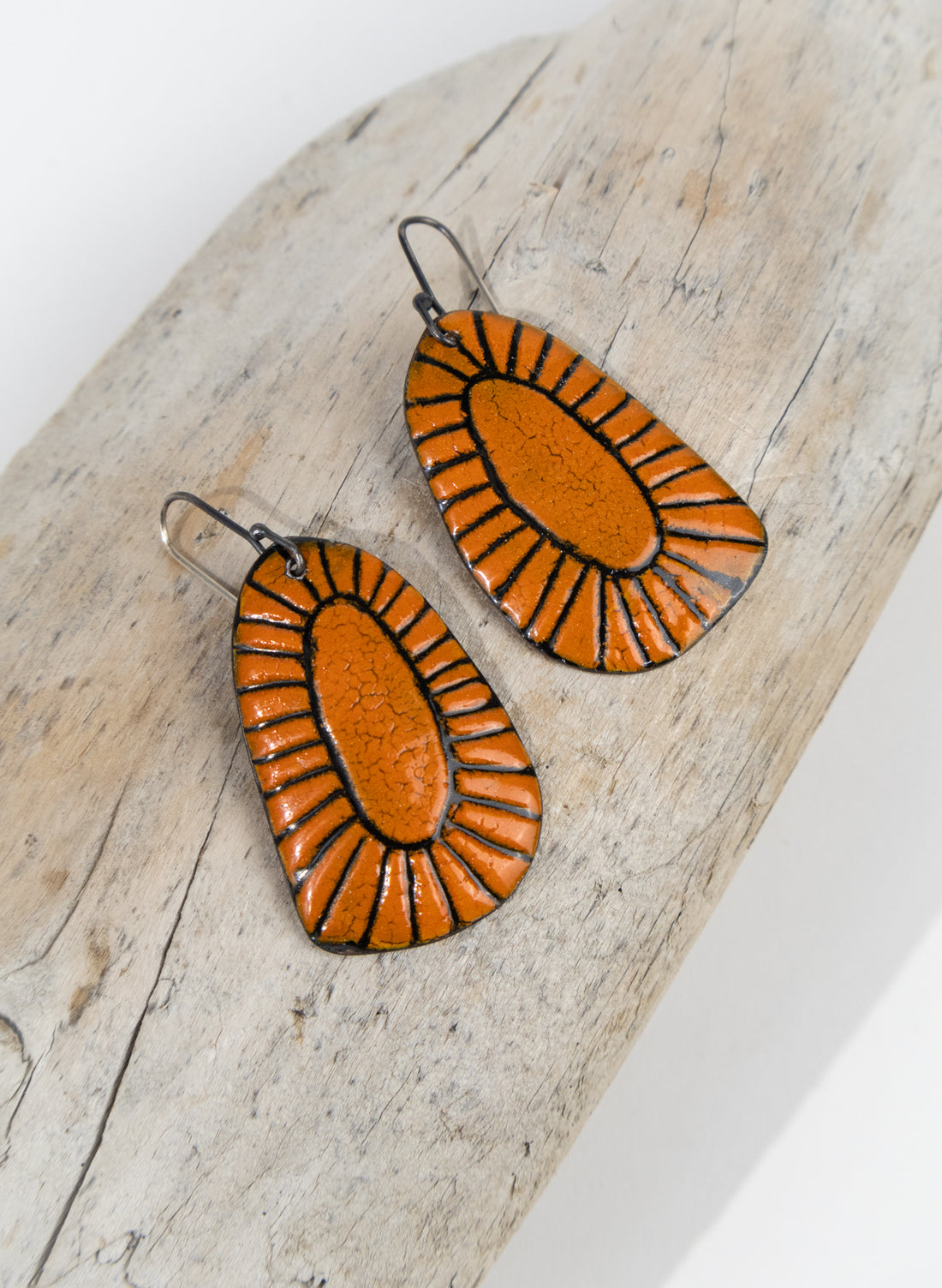 Textured Enamel Earrings