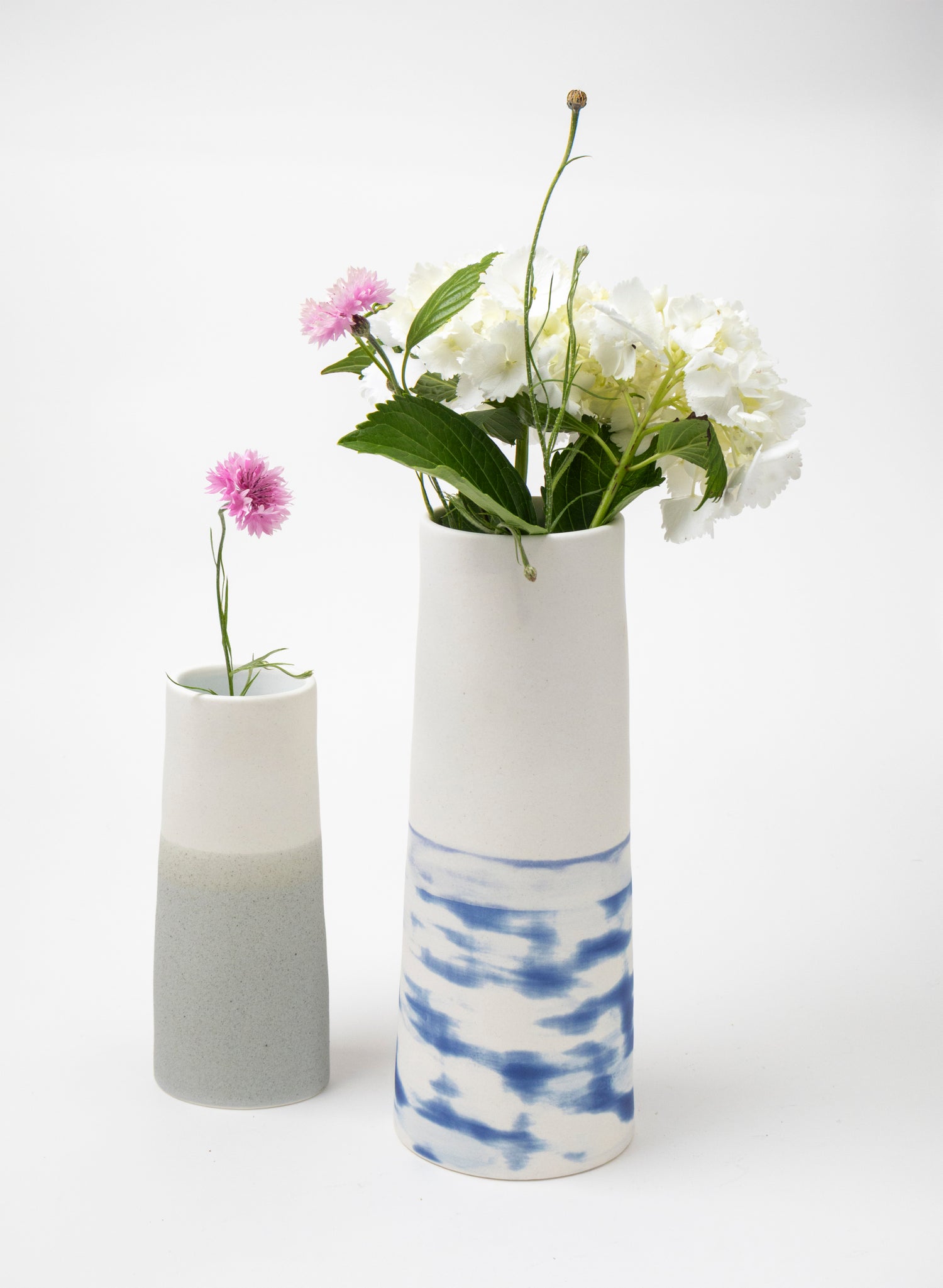 Extra Tall Vase - Blue Shibori