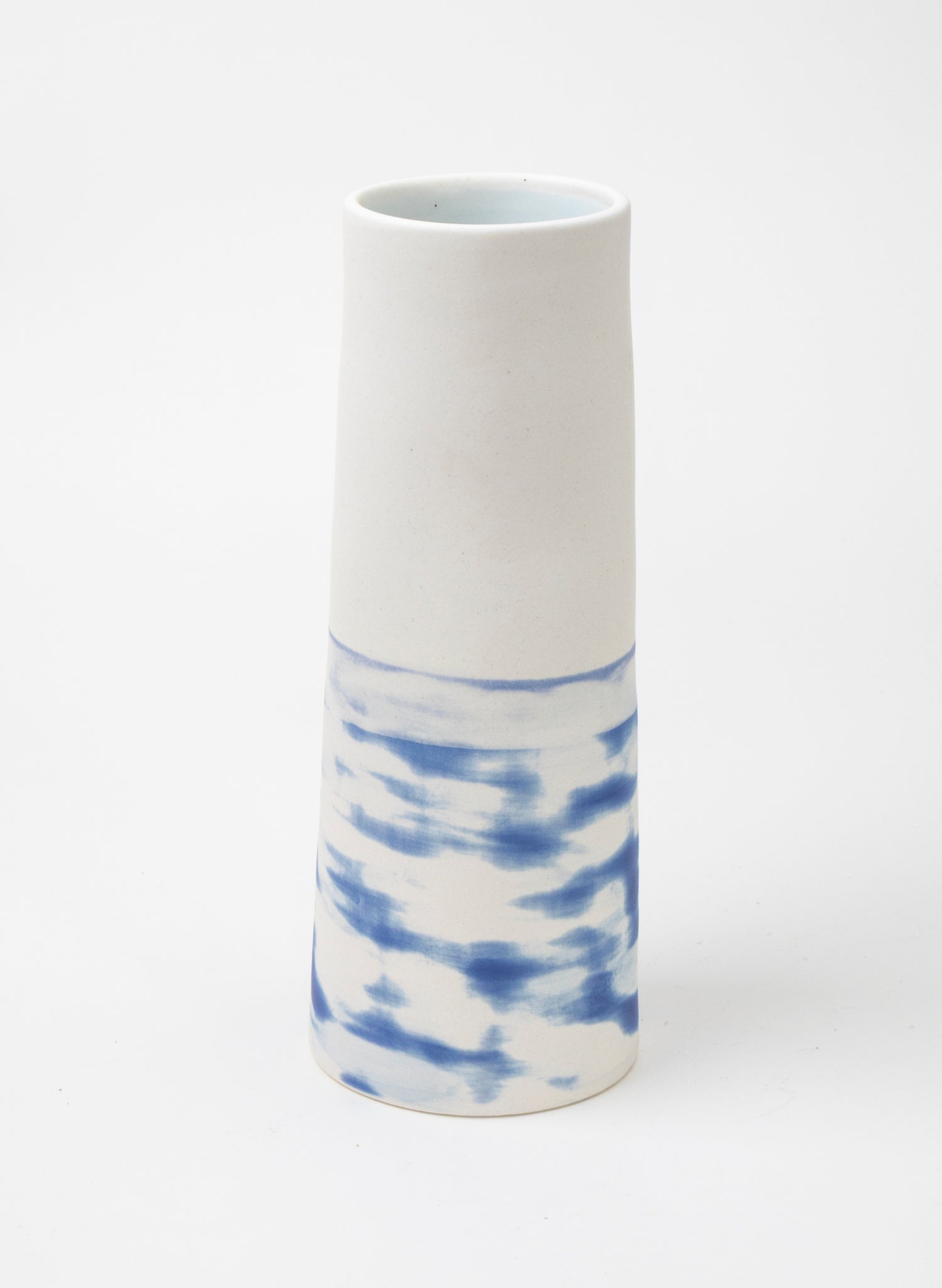 Extra Tall Vase - Blue Shibori