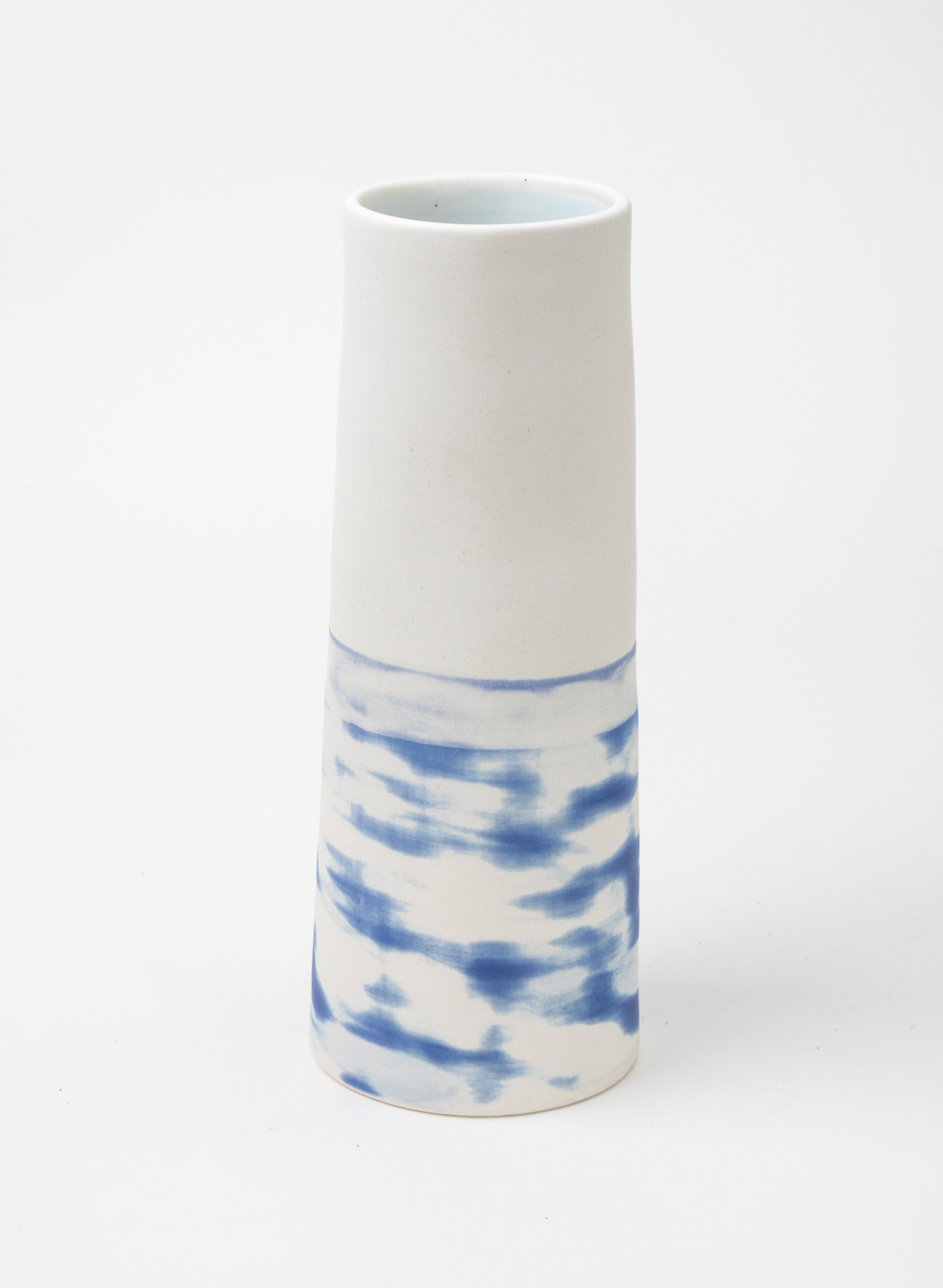 Extra Tall Vase - Blue Shibori