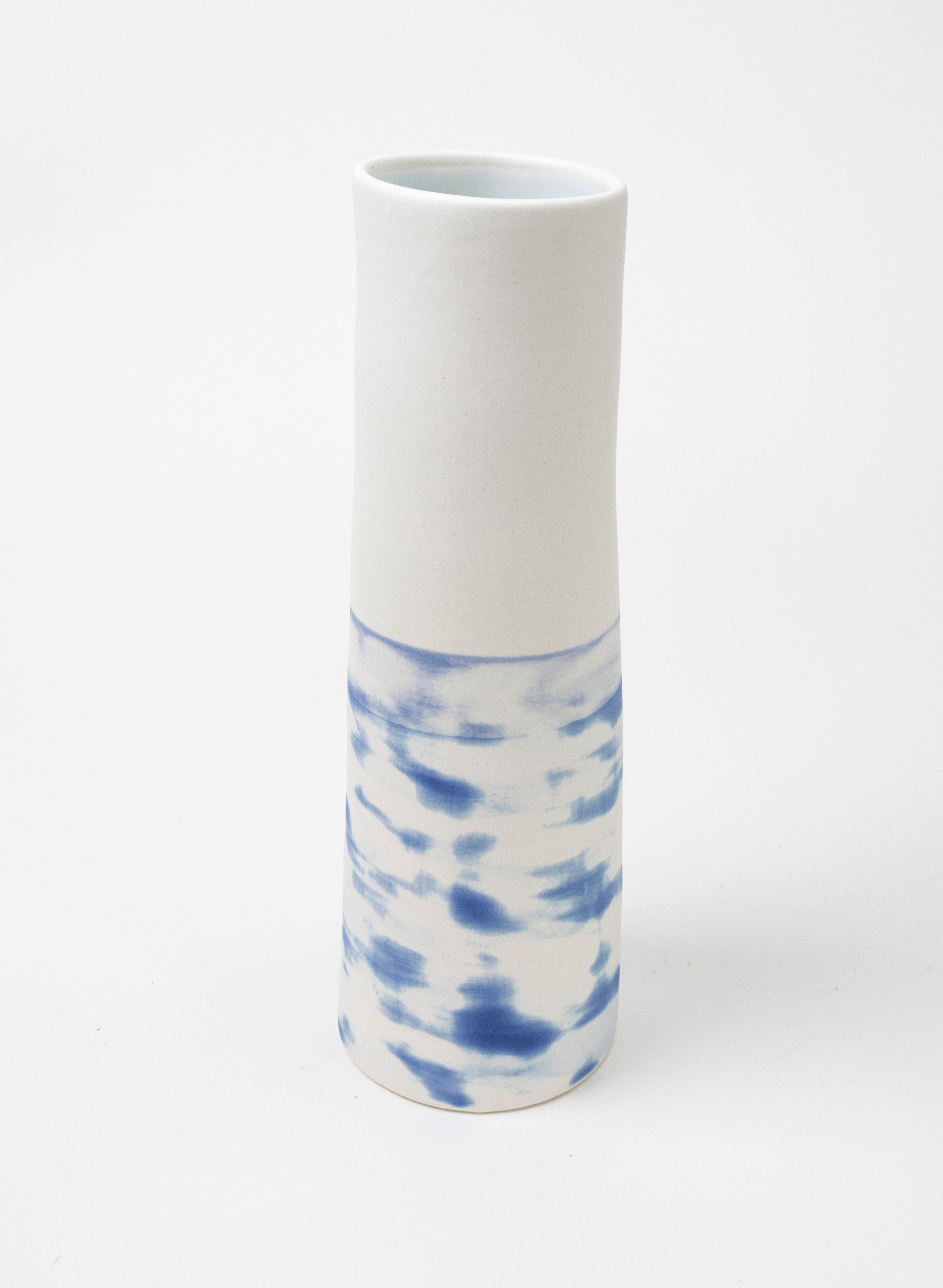 Extra Tall Vase - Blue Shibori