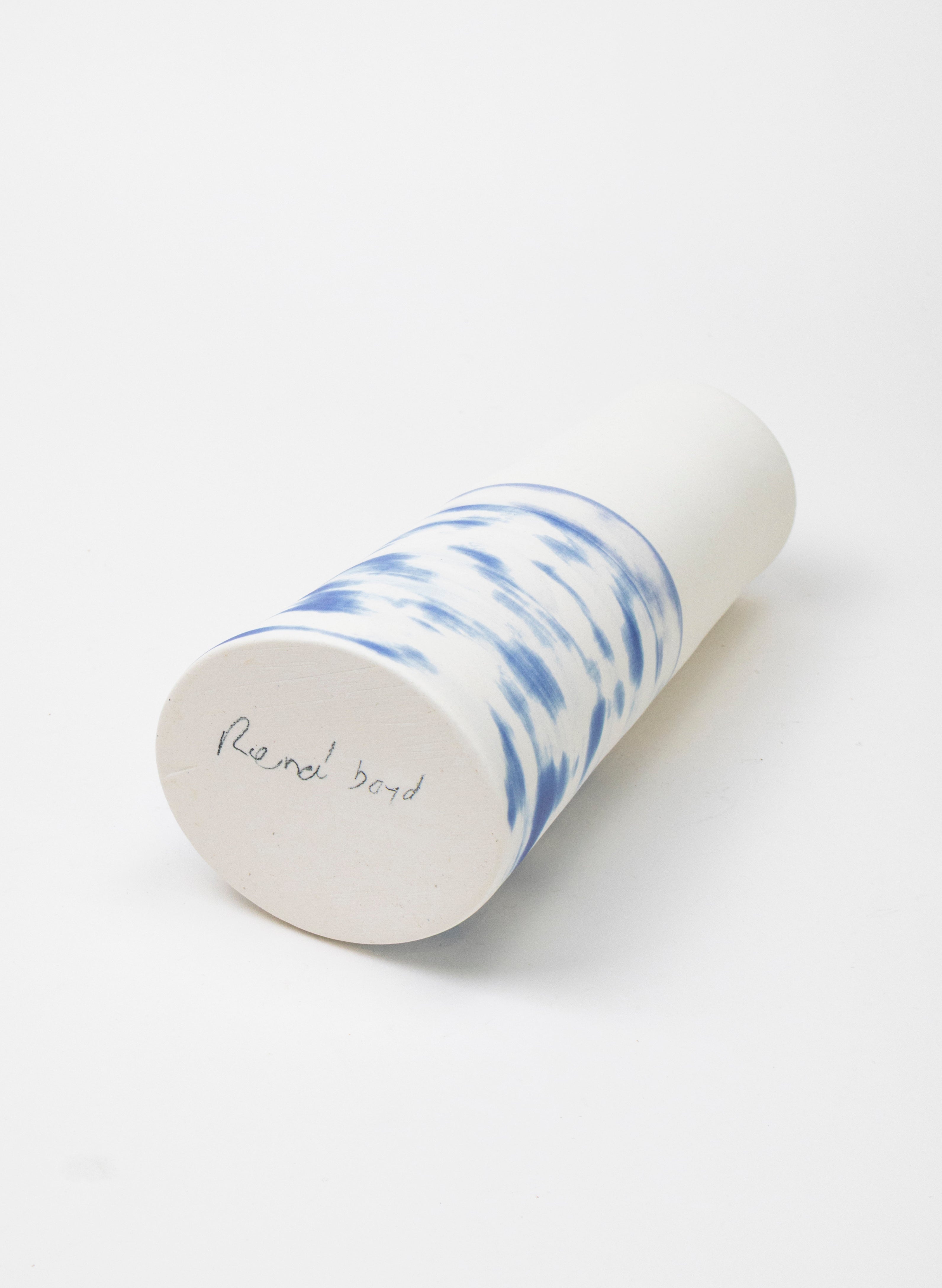 Extra Tall Vase - Blue Shibori