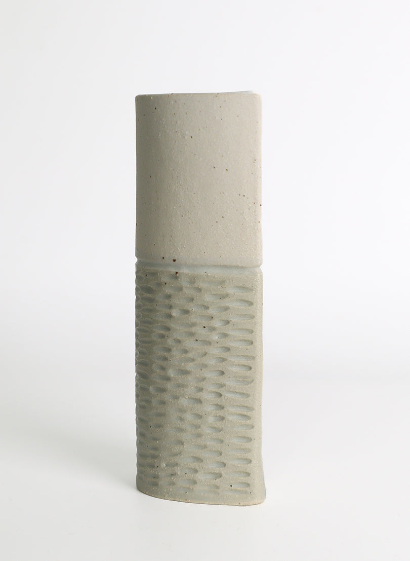 Tall Vase - Sage/White
